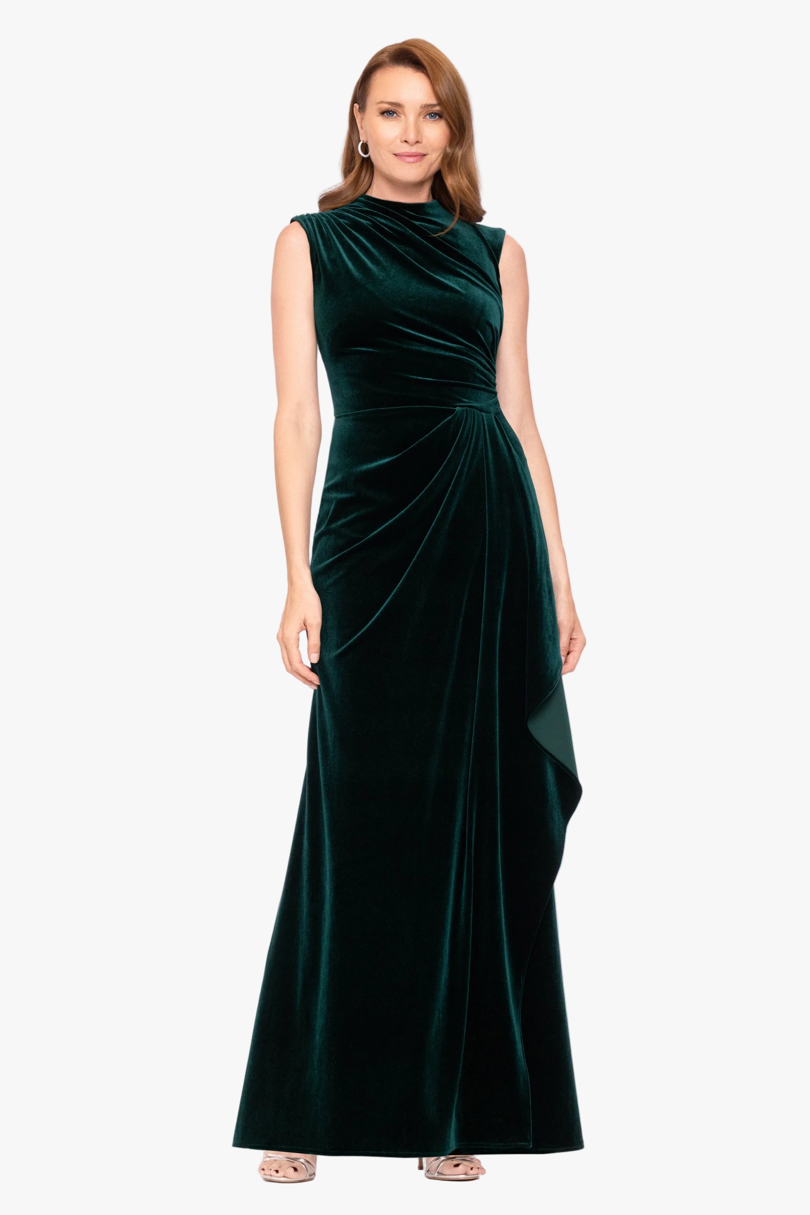 "Cherie" Velvet Side Ruched Dress