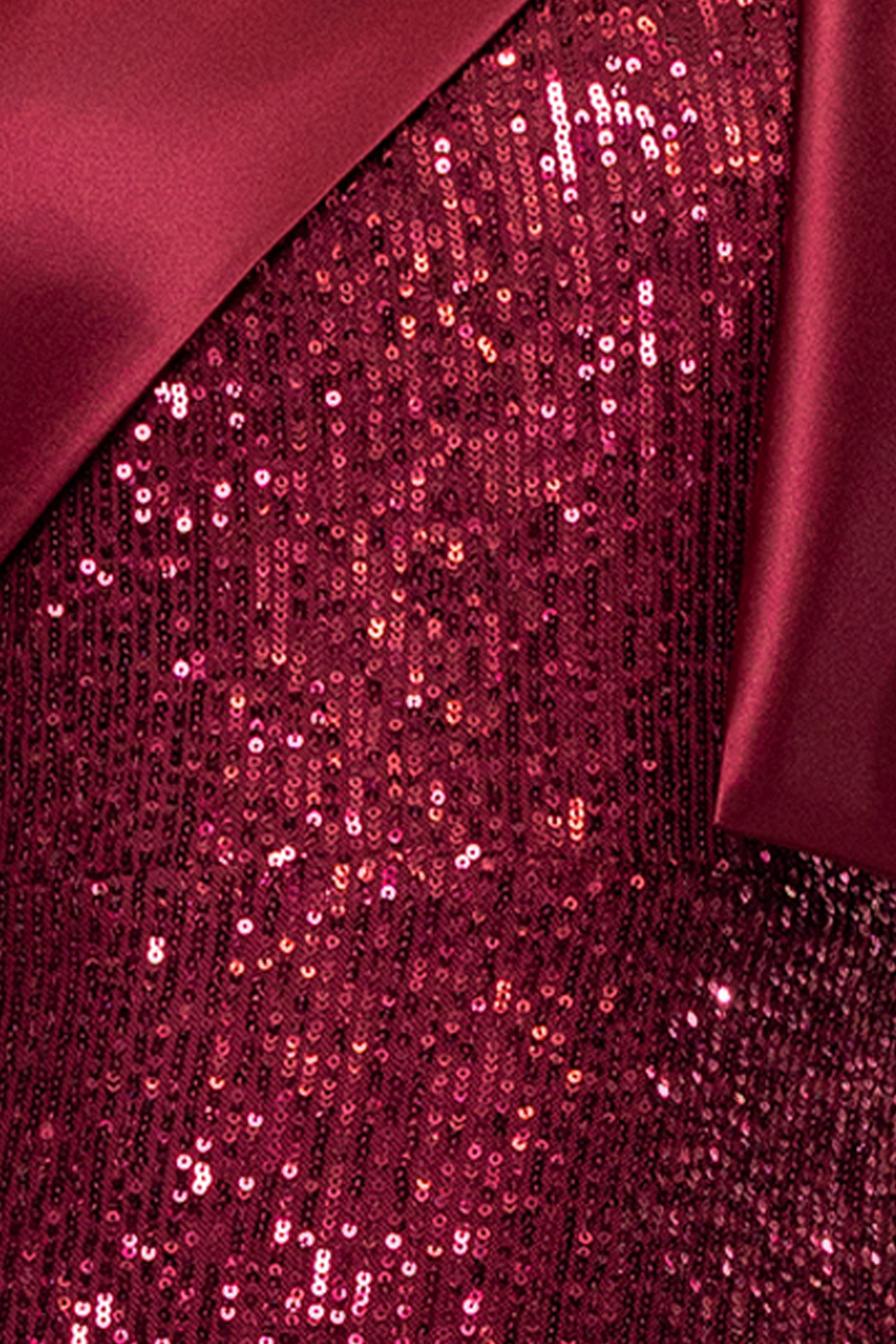 "Paulette" Long Sequin One Shoulder with Satin Bow Floor Length Dress