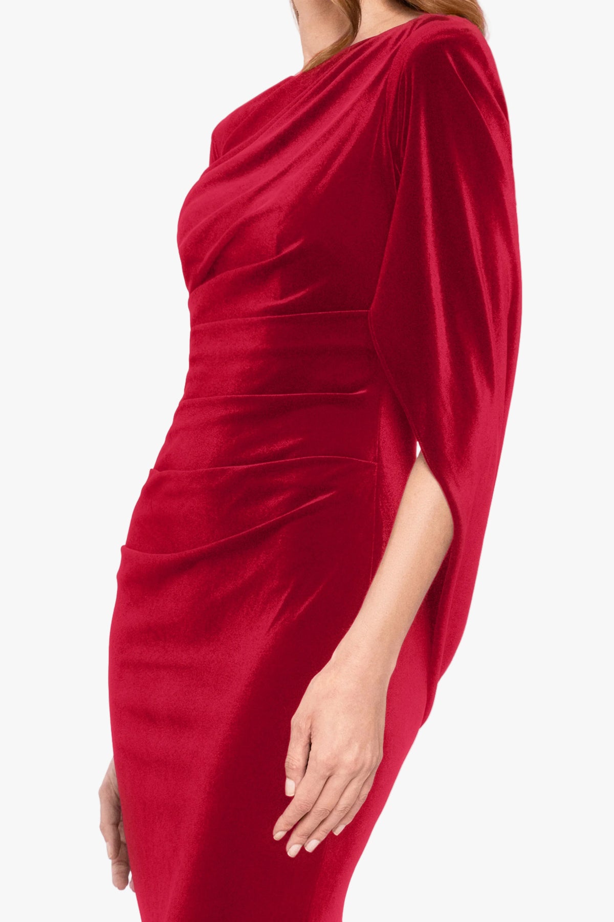 "Audrey" Velvet Draped Back Dress
