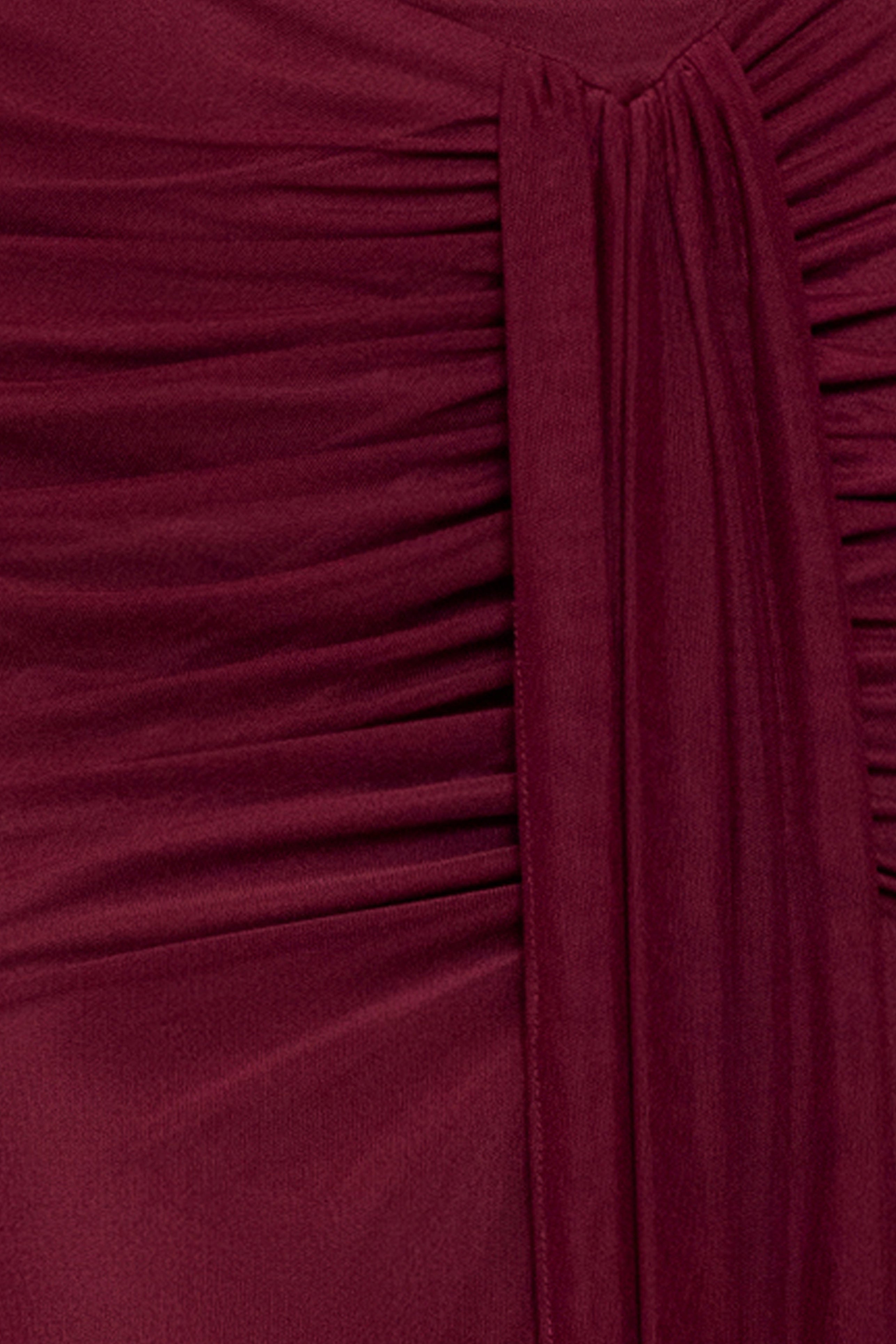 "Adrianna" Stretch Mesh Draped Neck Dress