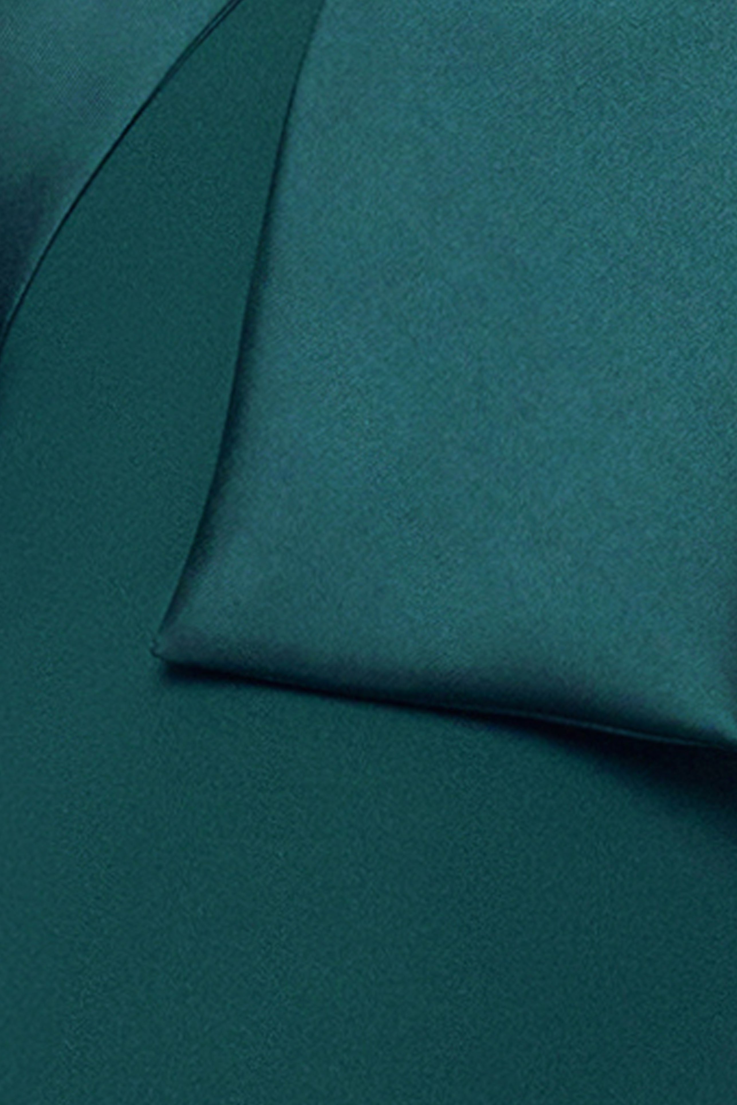 "Rosalie" Scuba Crepe One Shoulder Bow Embellished Floor Length Gown