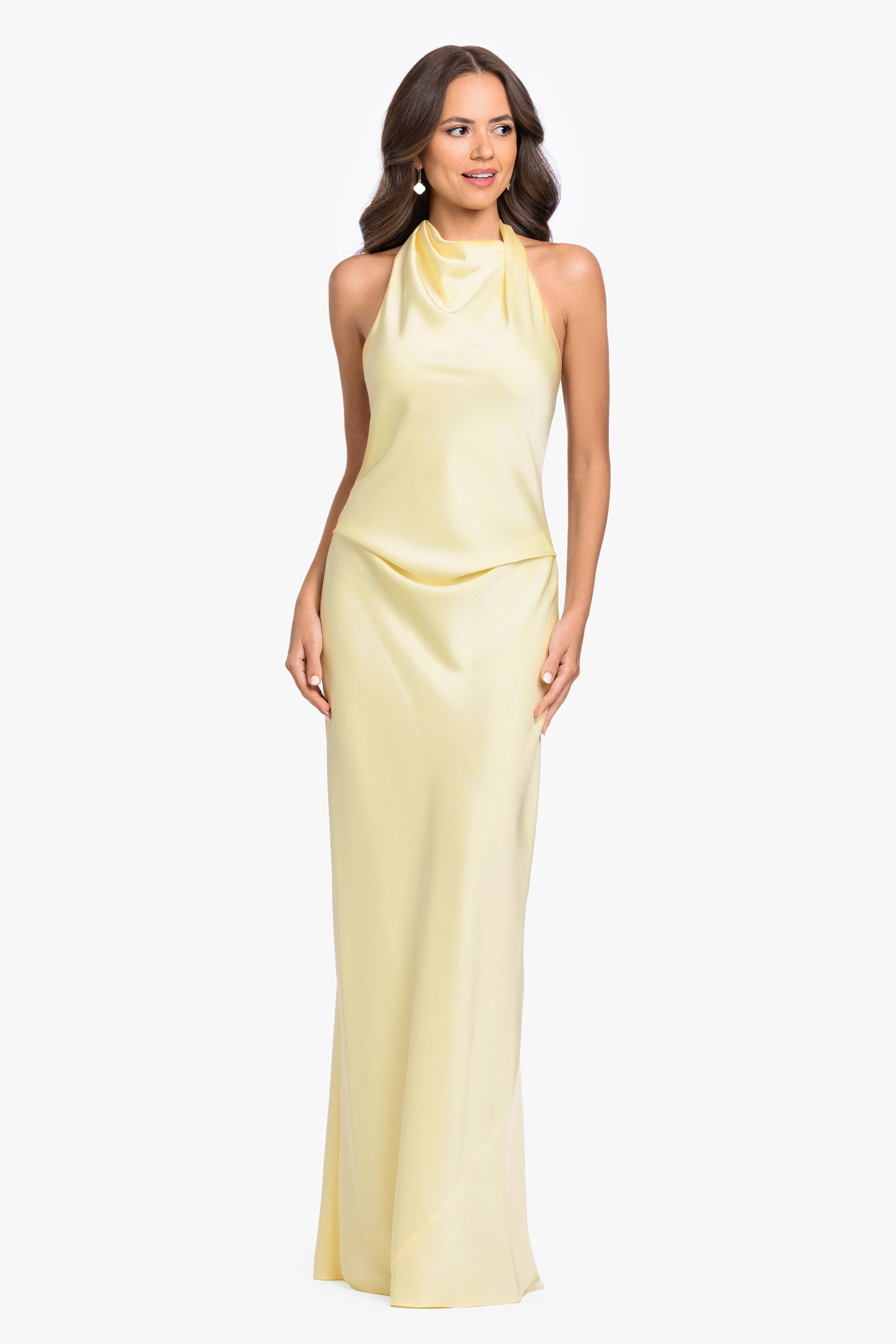 "Amina" Satin Halter Dress