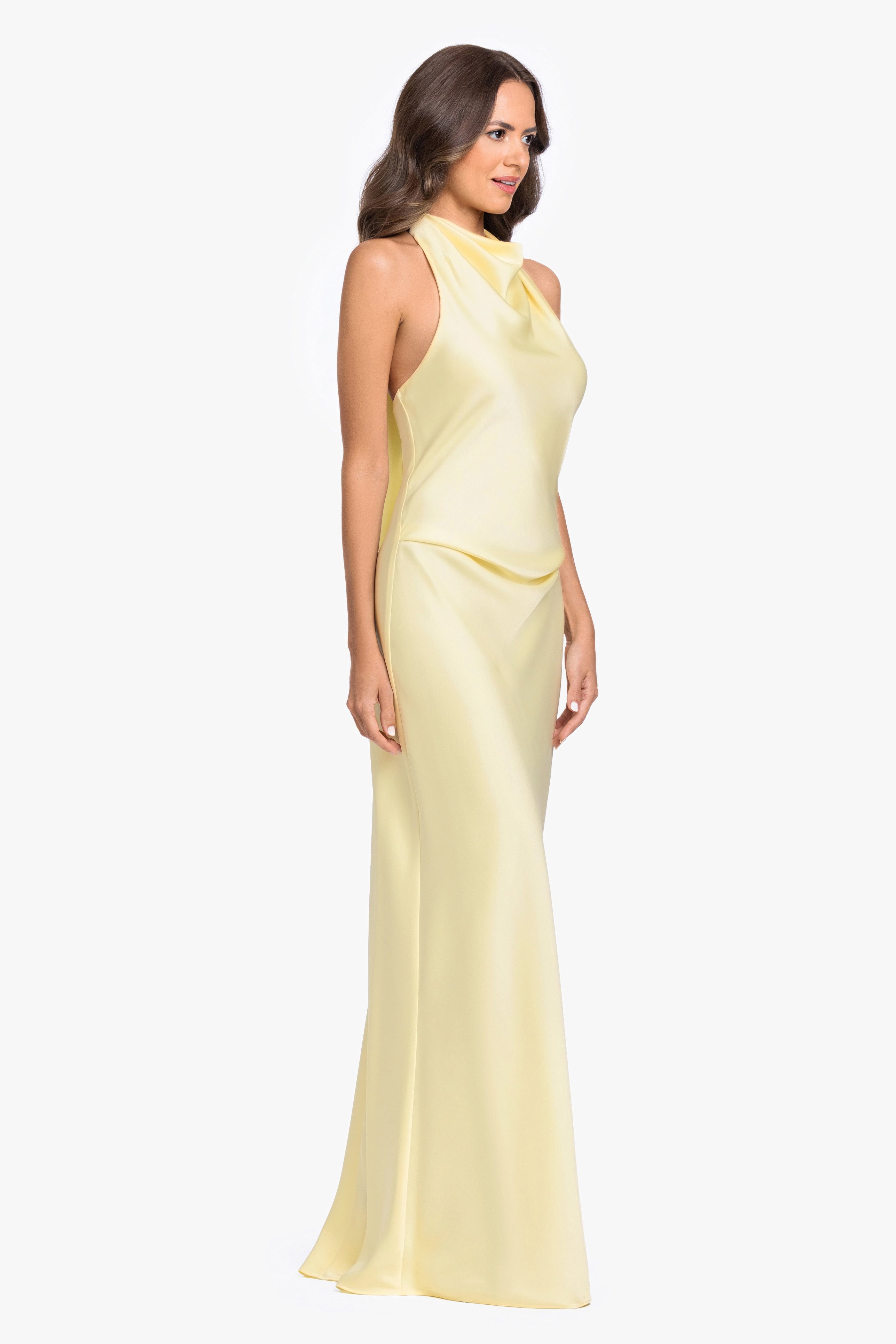 "Amina" Satin Halter Dress