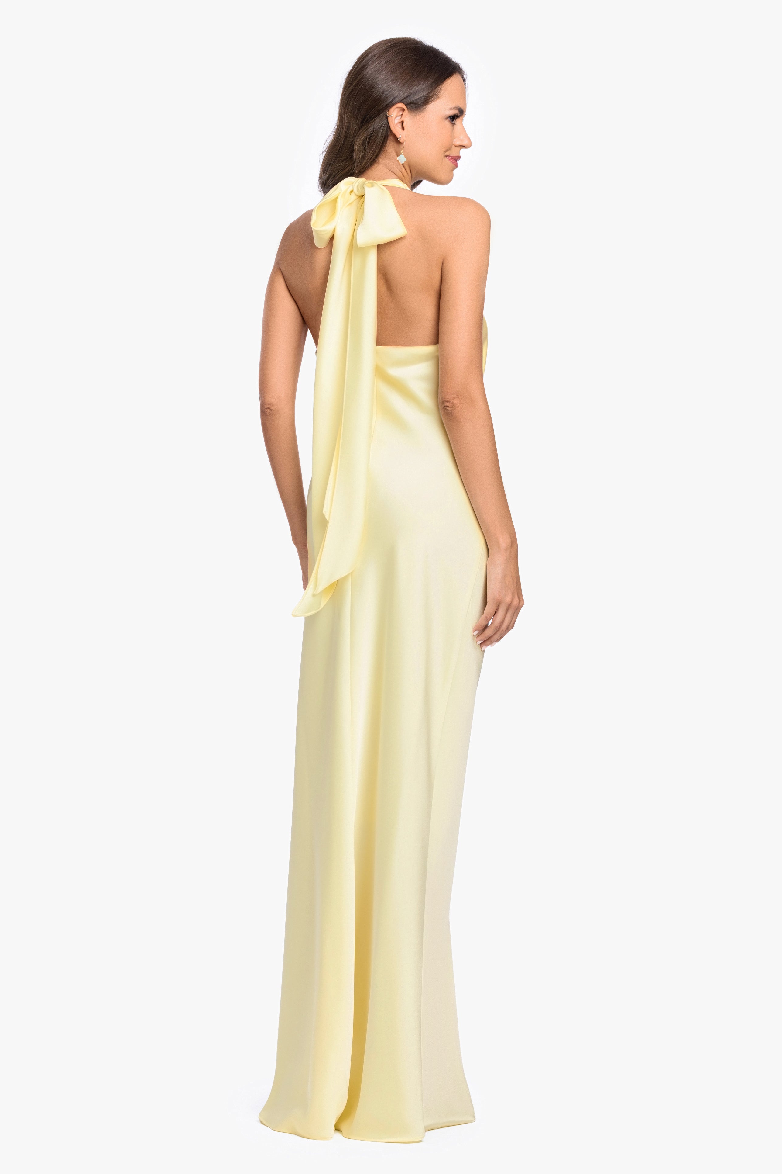 "Amina" Satin Halter Dress