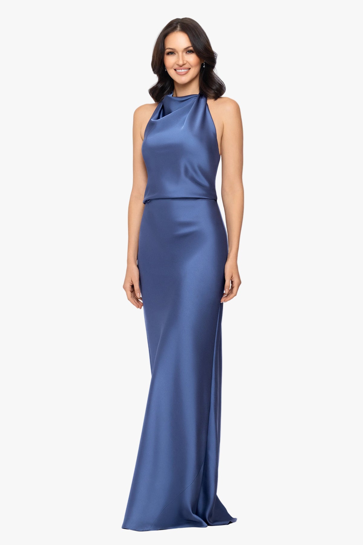"Amina" Satin Halter Dress