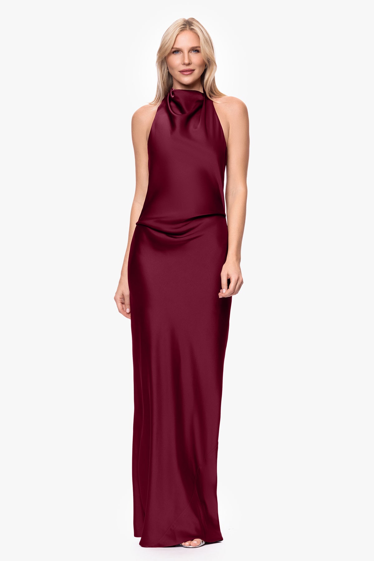 "Amina" Satin Halter Dress