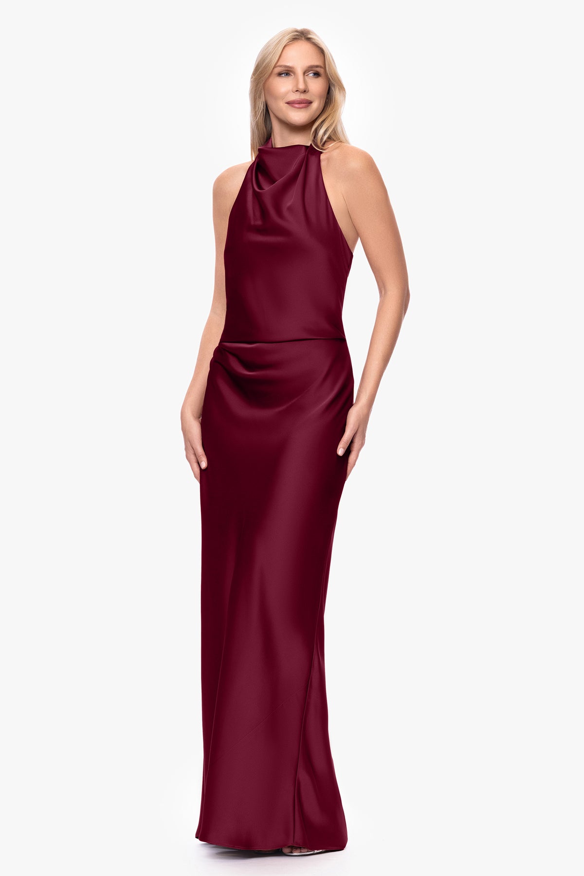 "Amina" Satin Halter Dress