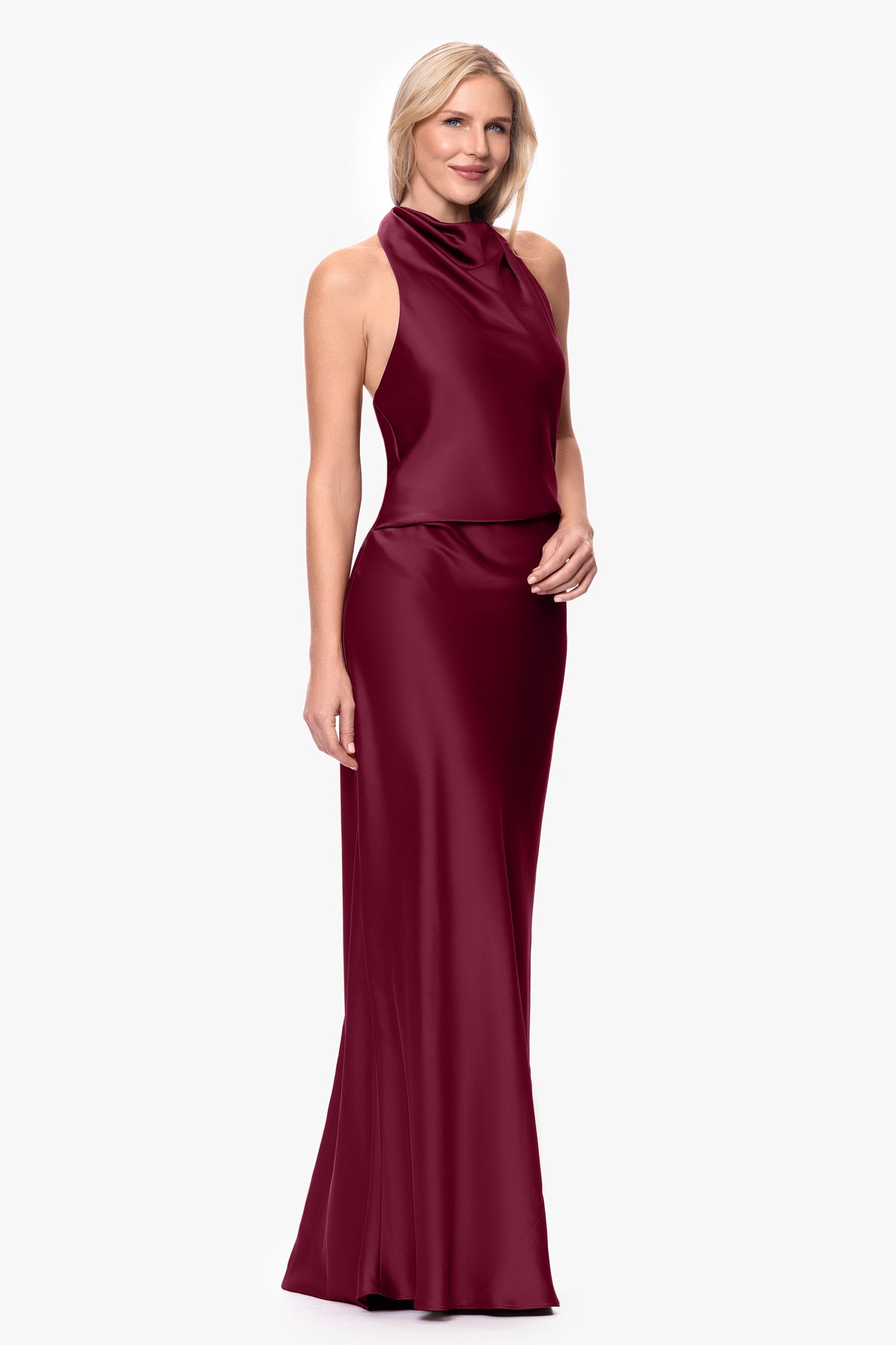 "Amina" Satin Halter Dress