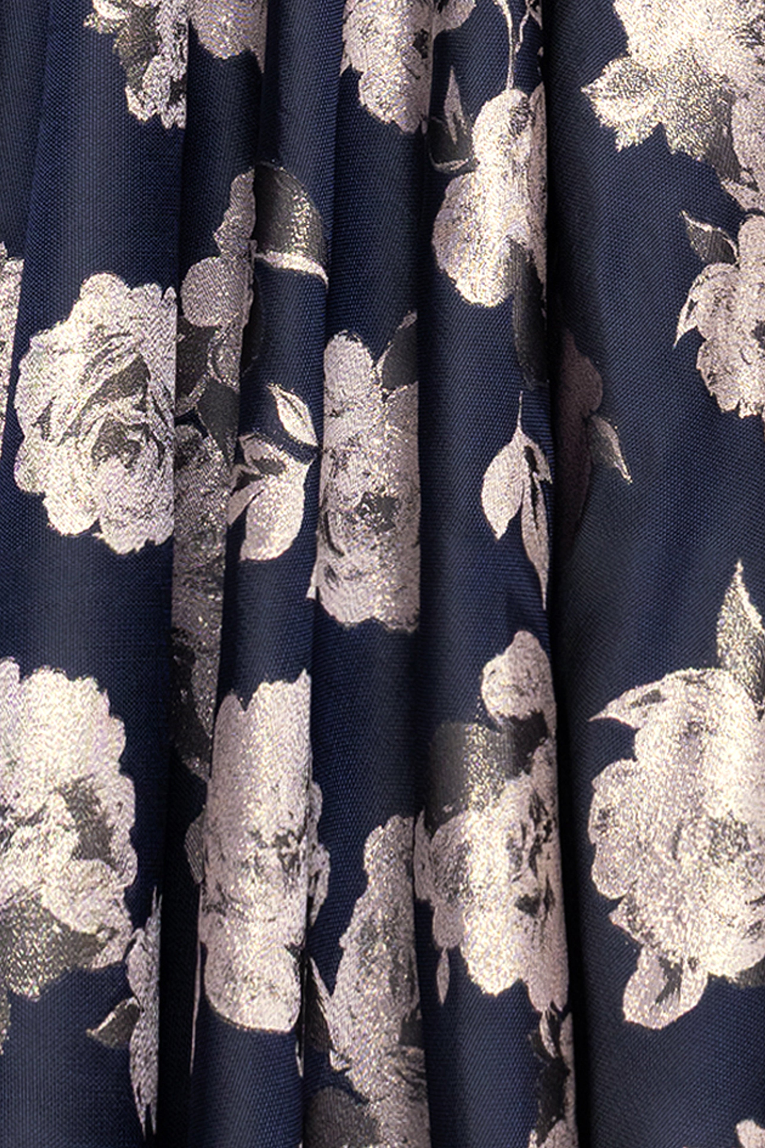 "Lottie" Metallic Jacquard Strapless Floor Length Dress