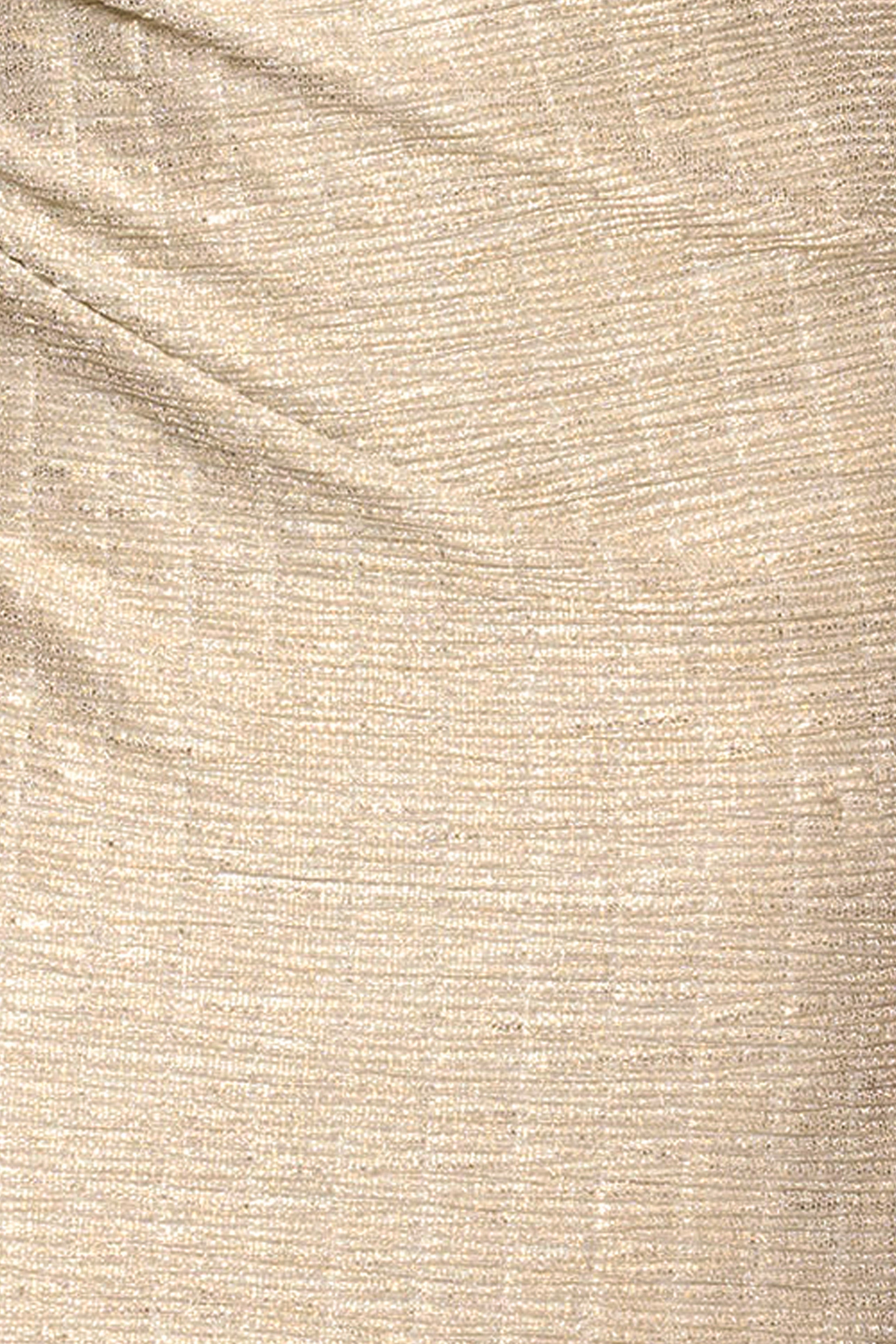 "Avril" Metallic One Shoulder Rouched Floor Length Dress