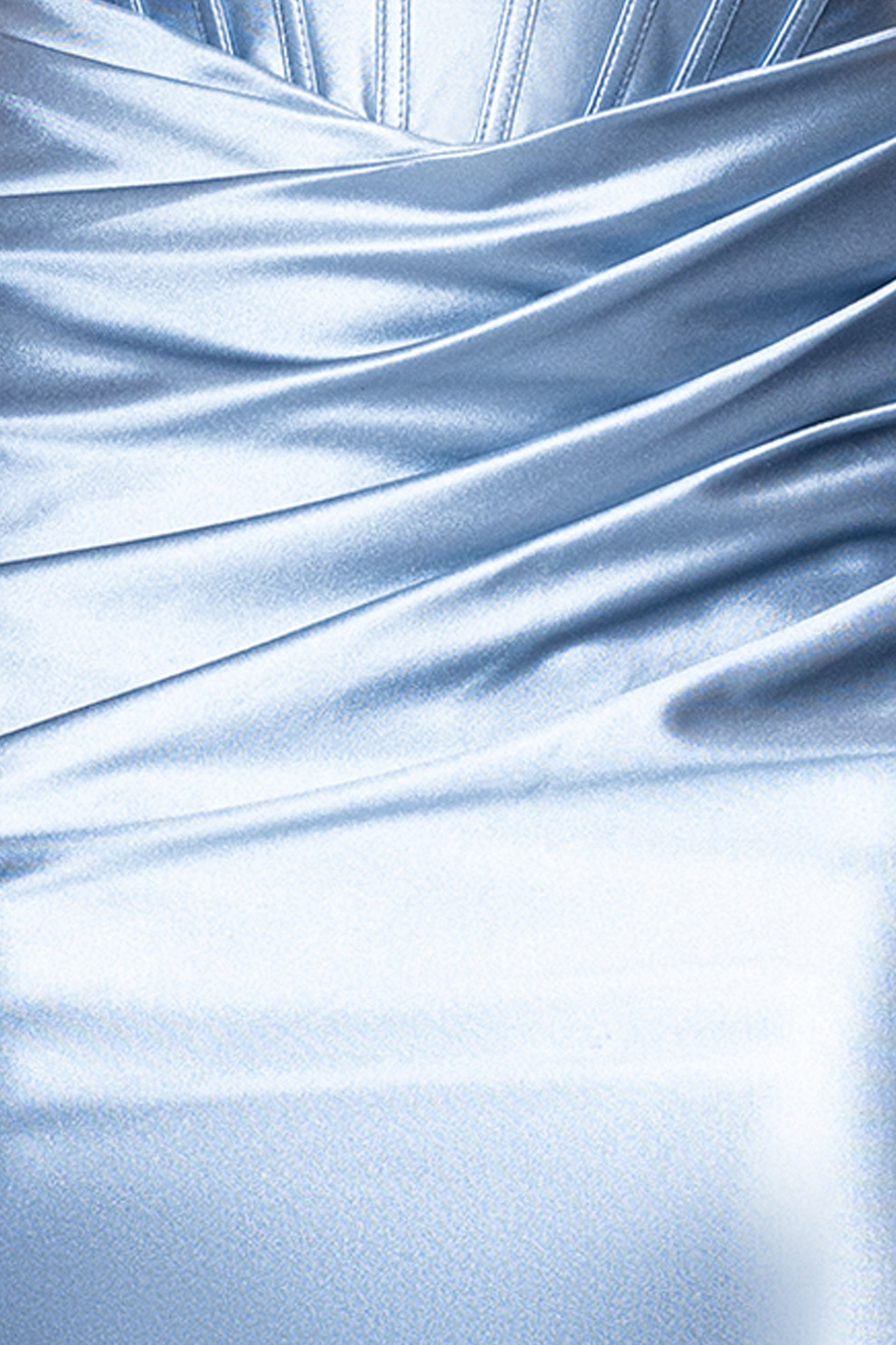 "Luanna" Satin Off Shoulder Corset Floor Length Dress