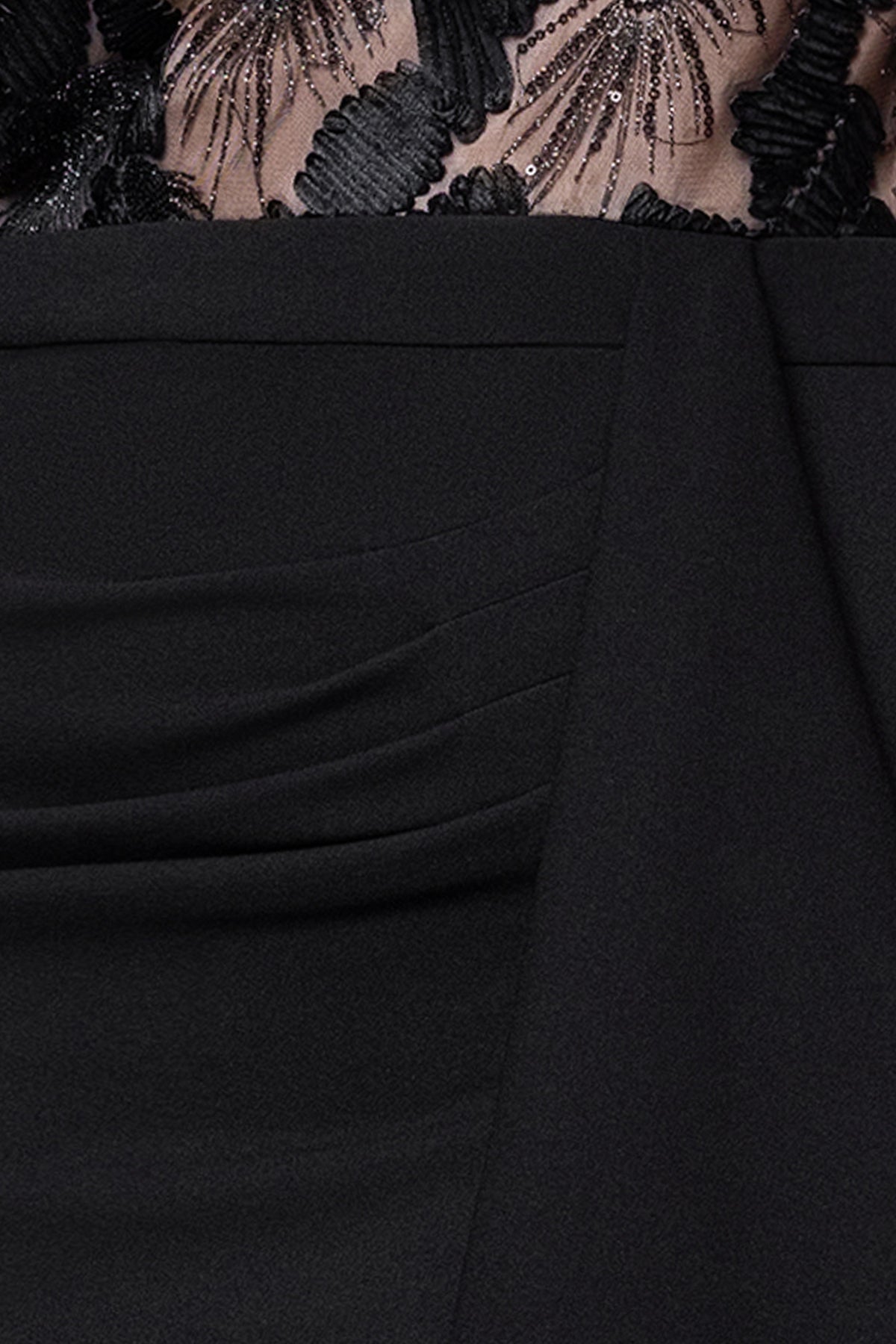 Plus “Mel” Soutache & Scuba Crepe Dress