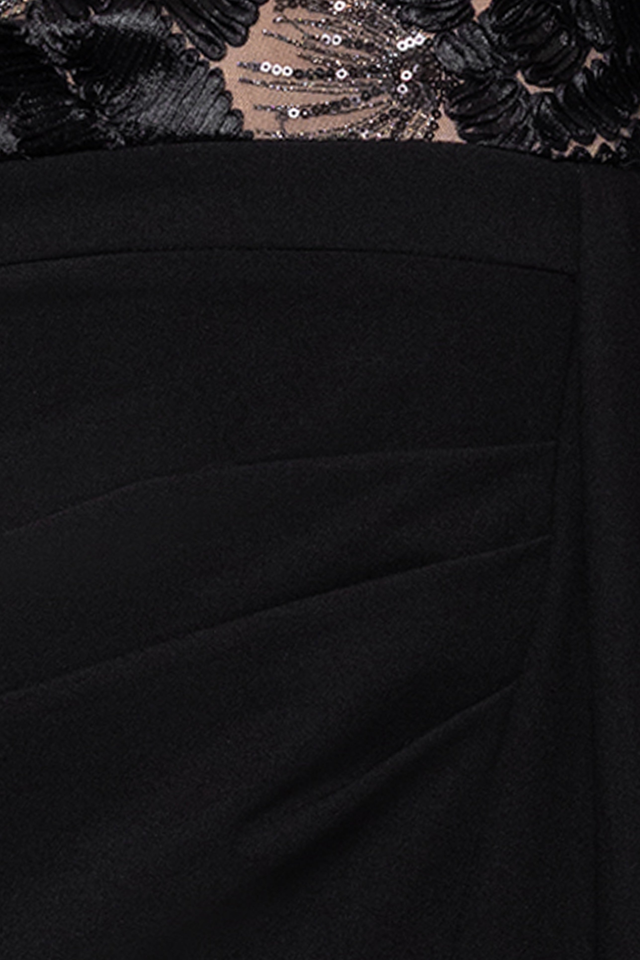 "Mel" Soutache and Scuba Crepe Floor Length Dress