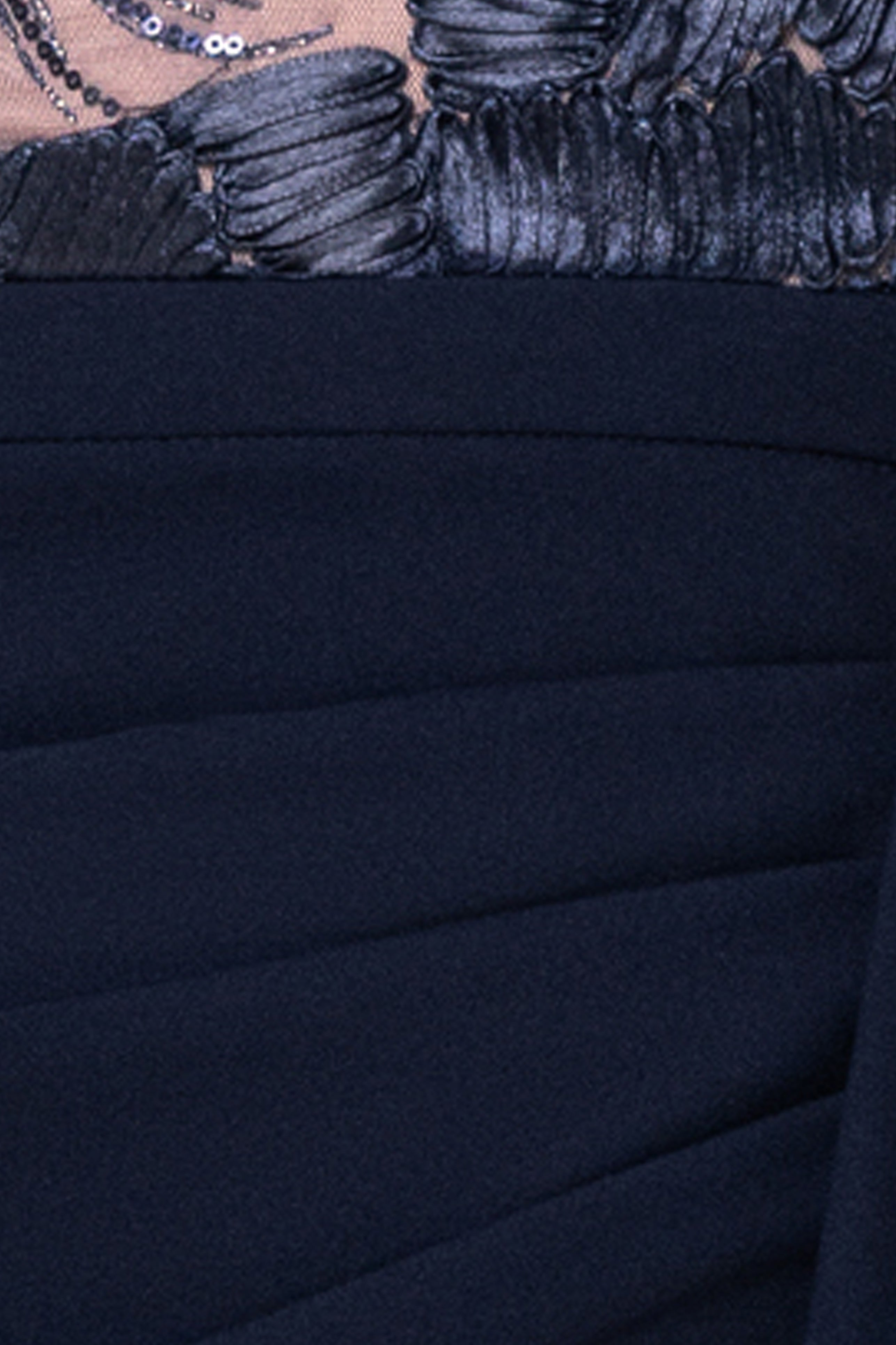 "Mel" Soutache and Scuba Crepe Floor Length Dress