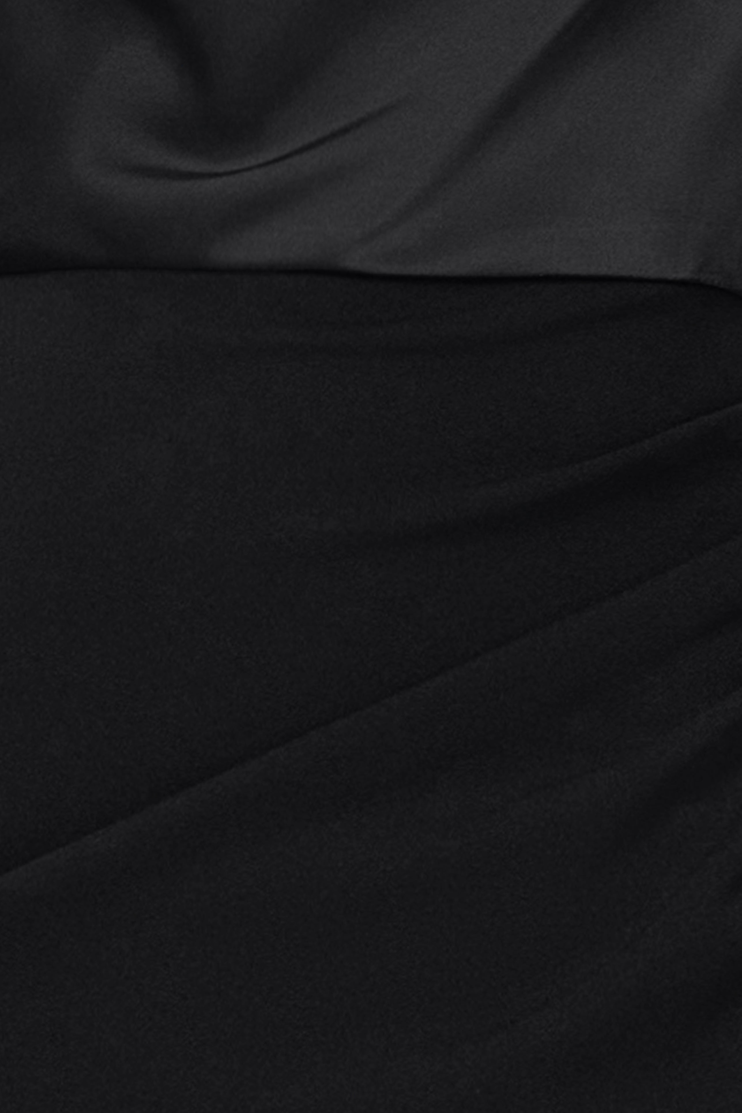 Petite "Rinna" Scuba Crepe & Satin Cowl Neck Dress