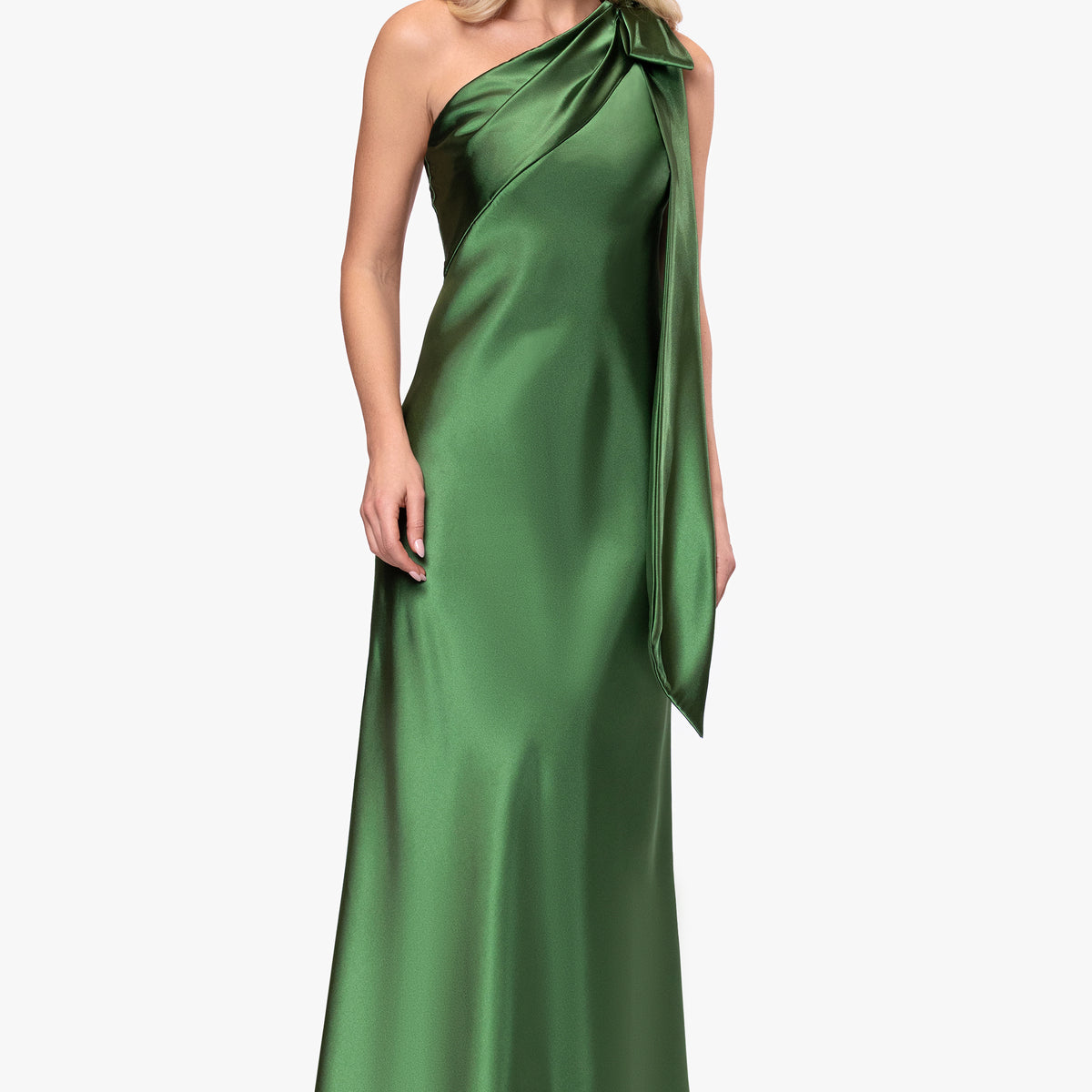 Betsy & Adam Women's One-Shoulder Ball Gown - Wine