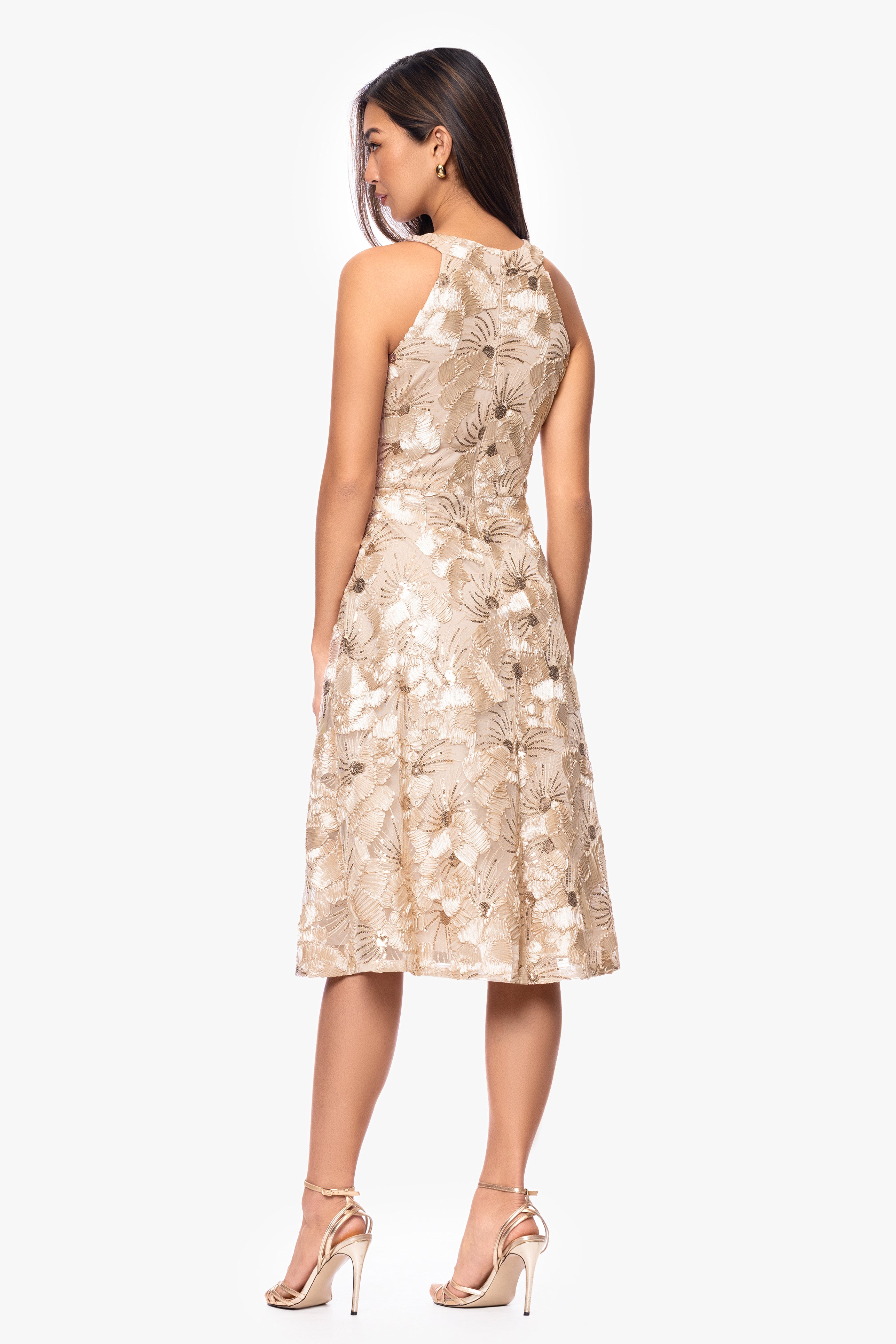"Piper" Soutache and Sequin Sleeveless Knee Length Dress