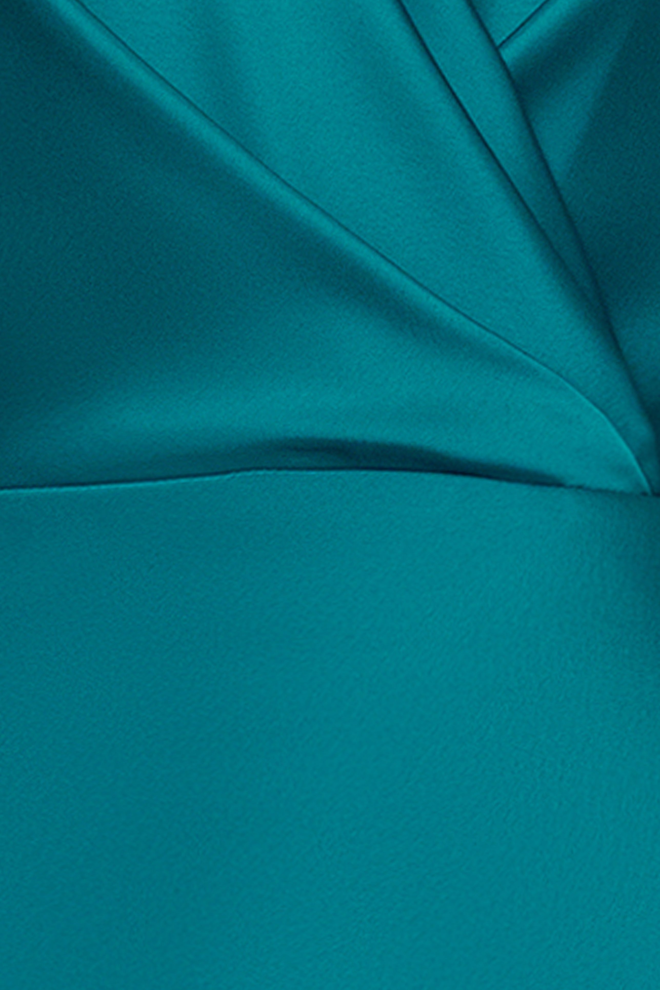 Petite "Zoella" Satin V-Neck Floor Length Dress