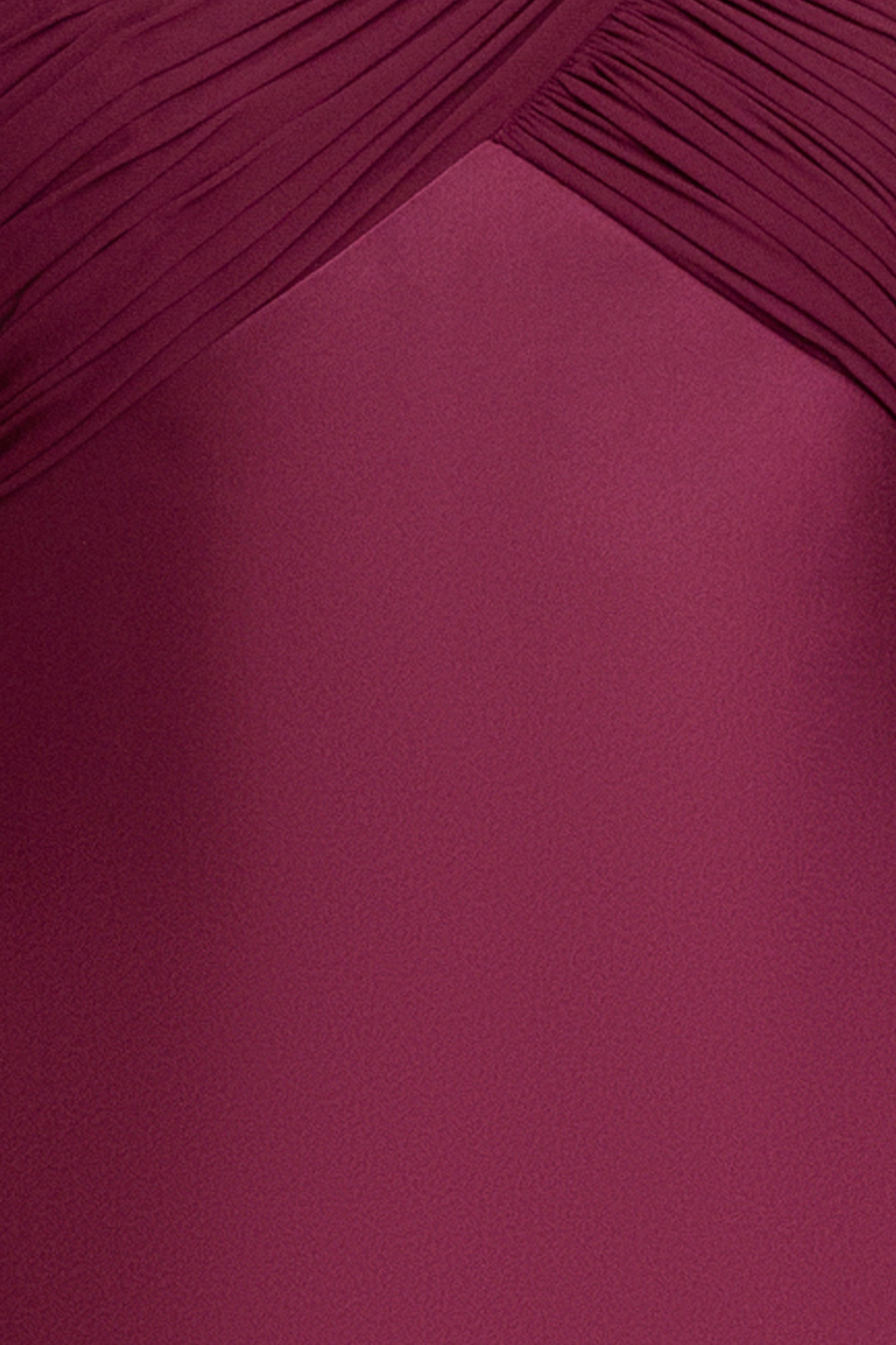 Petite "Amelia" Satin & Chiffon Scarf Halter Long Dress