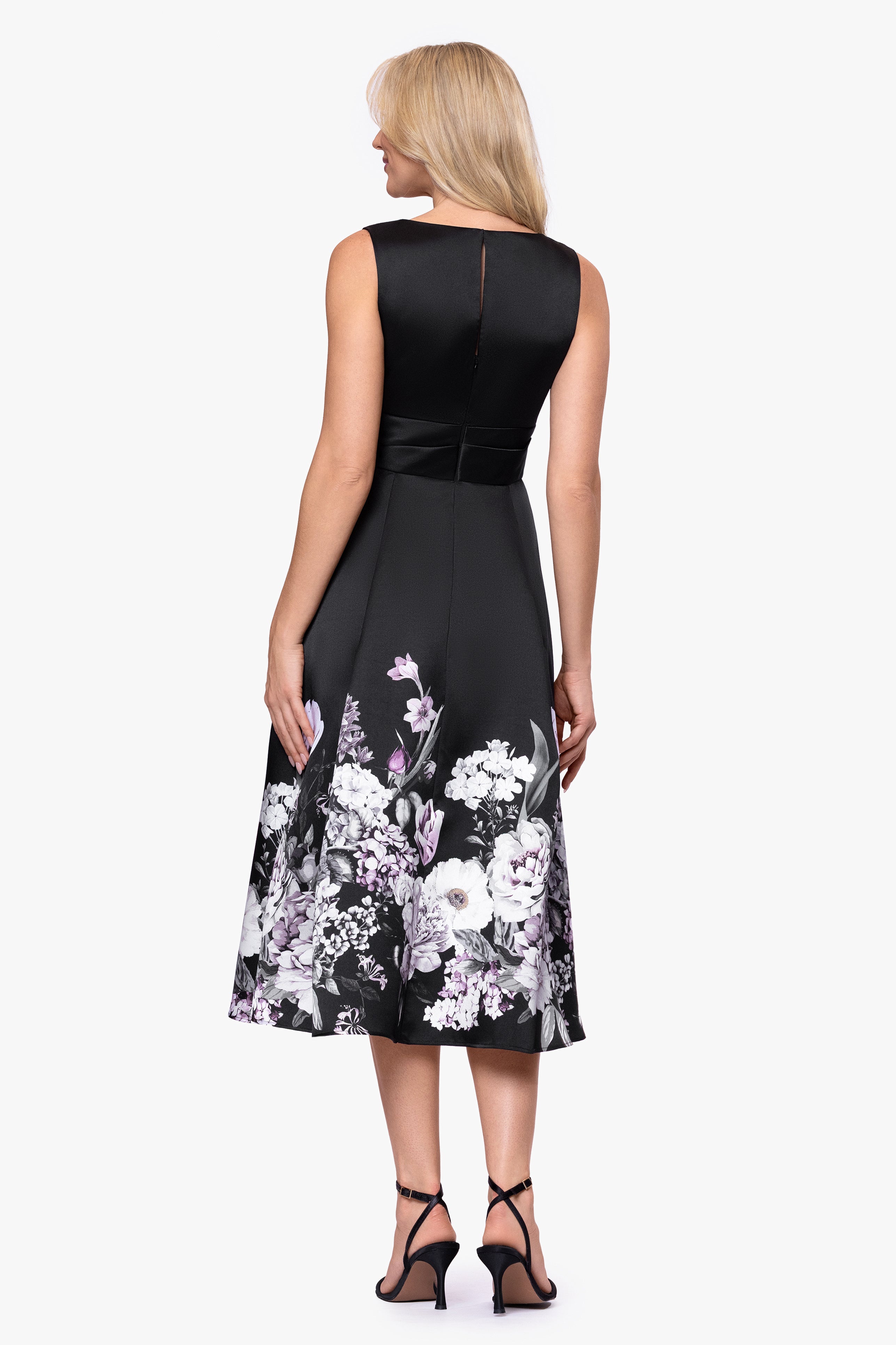 "Janet" Print Mikado Midi Dress