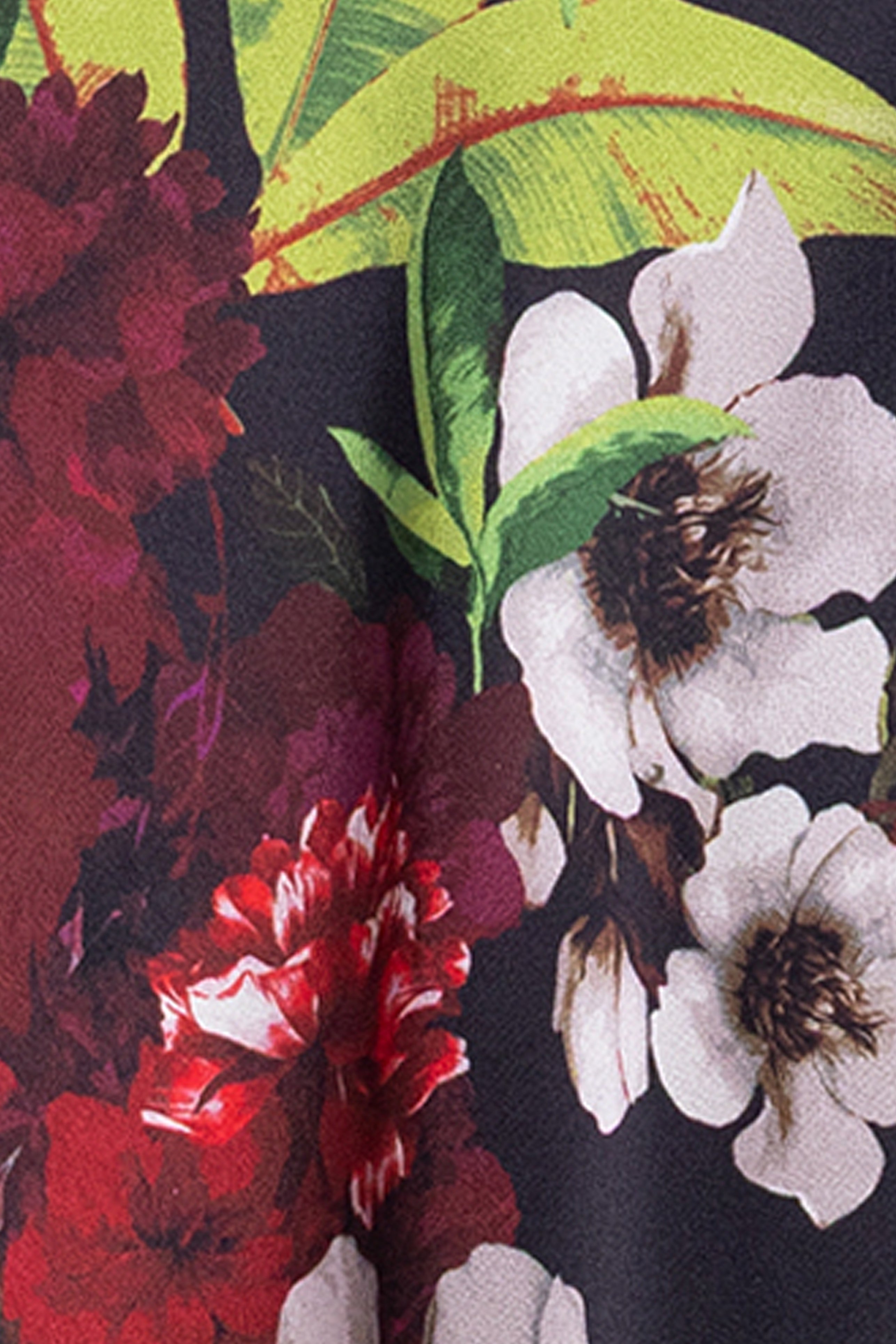 "Cassidy" Satin Floral Print Floor Length Dress