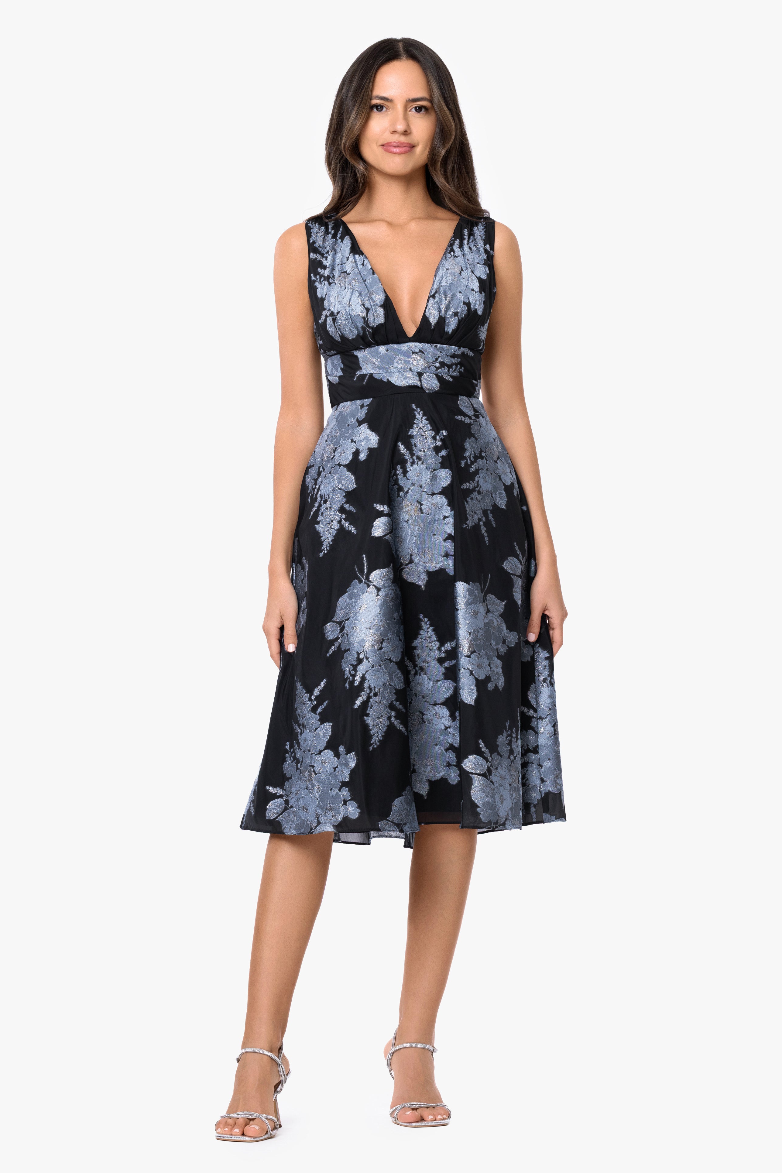 "Annette" Organza V-Neck Short Dress