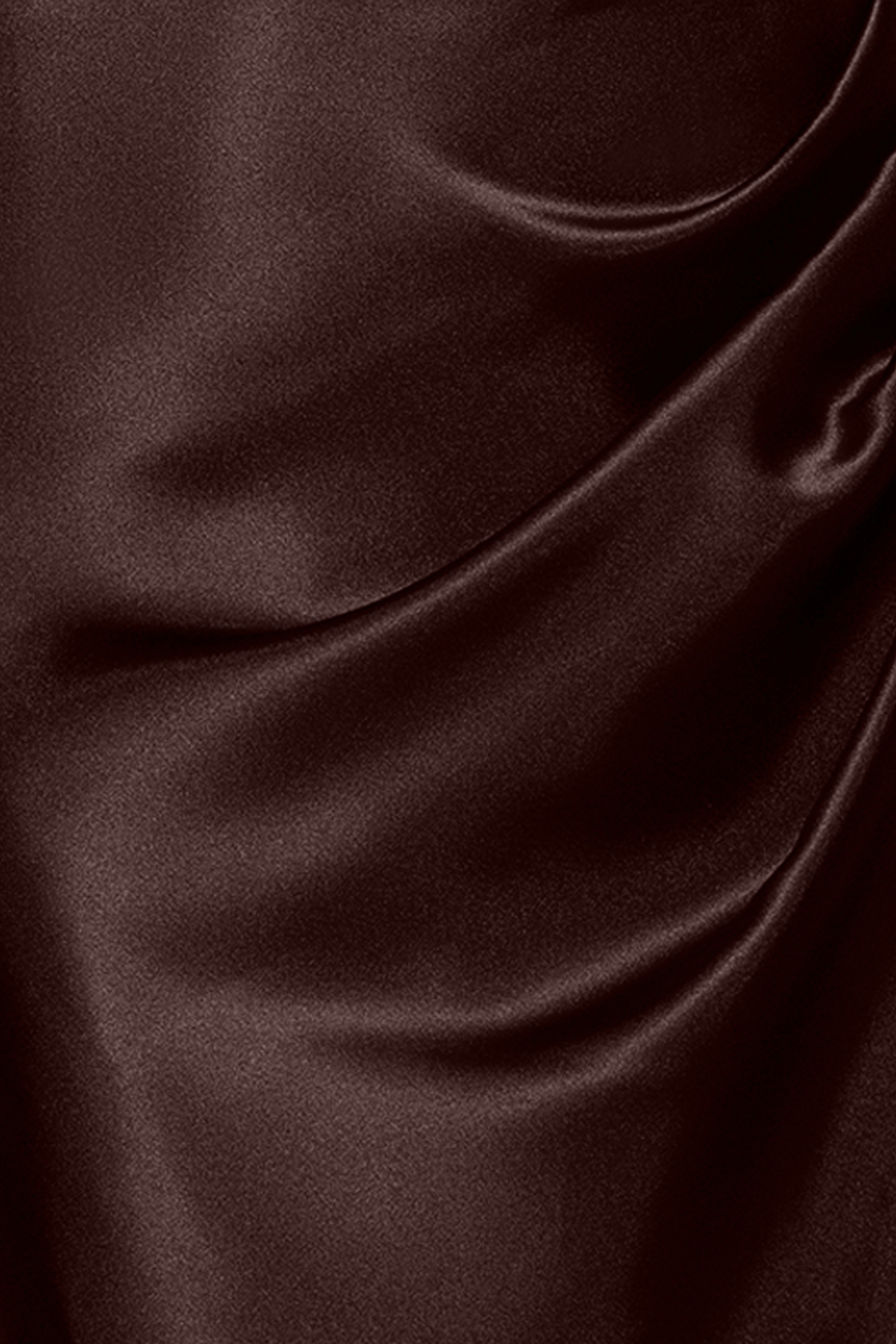 Petite "Sofia" Satin Drop Shoulder Floor Length Dress