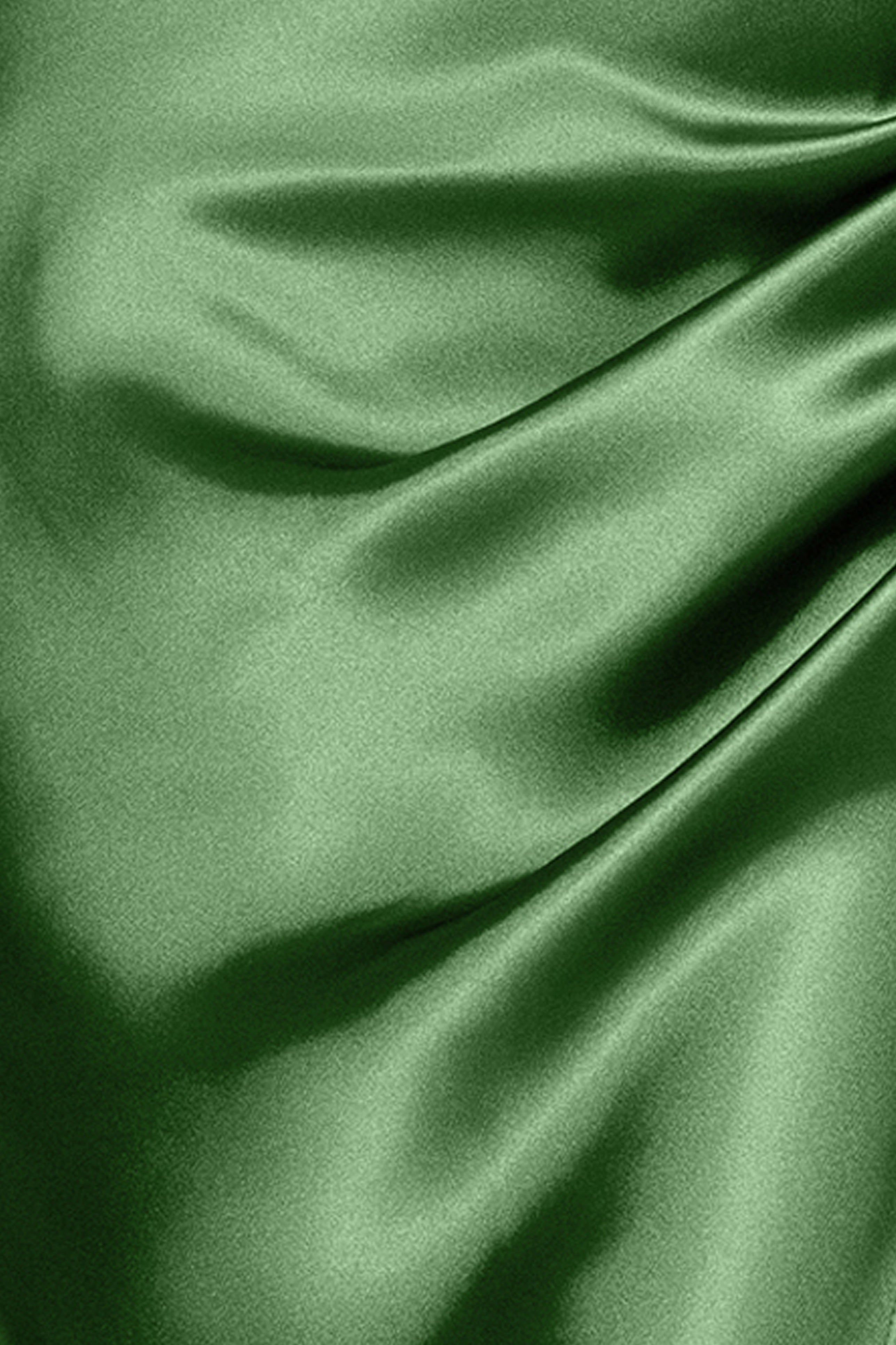 Petite "Sofia" Satin Drop Shoulder Floor Length Dress