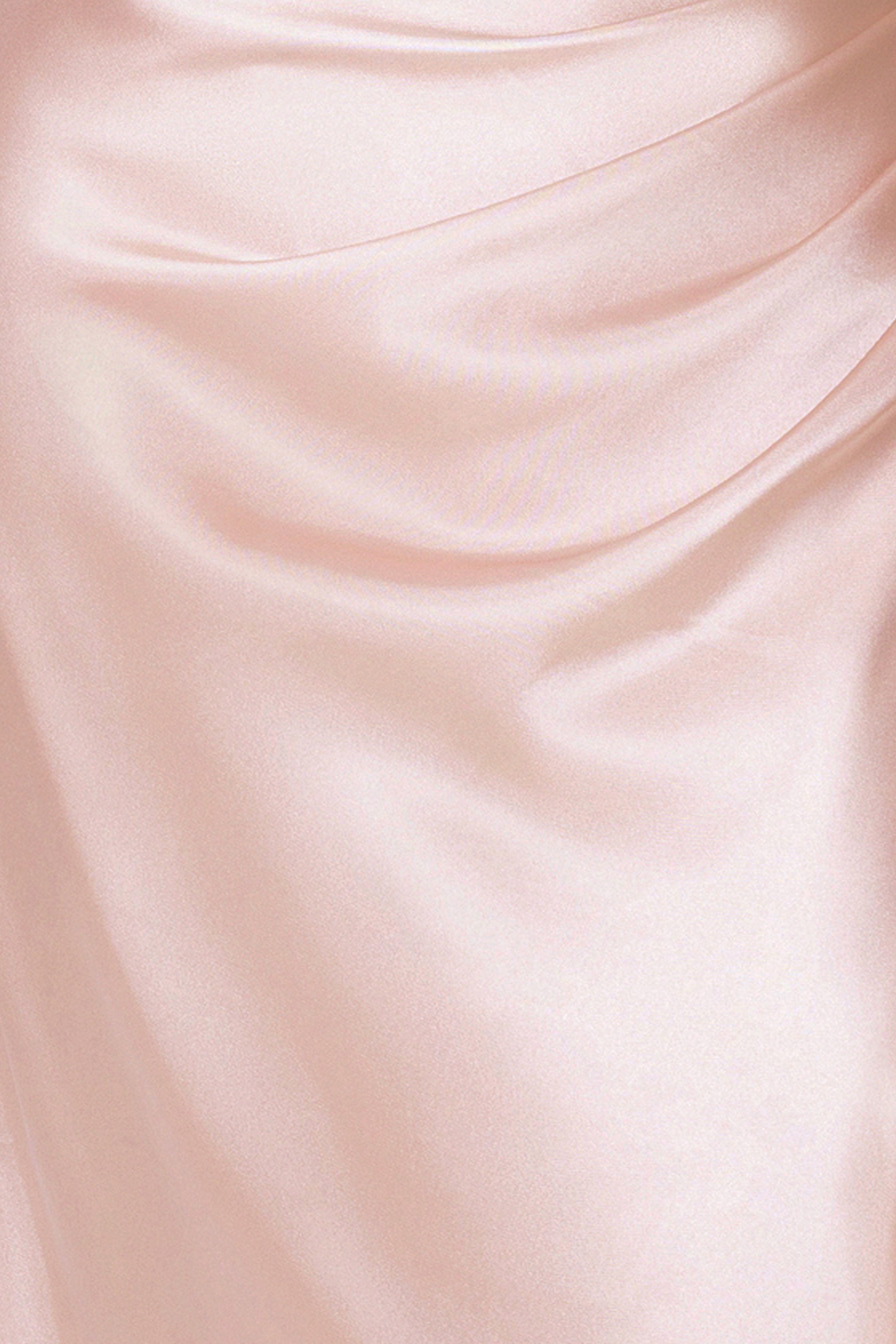 "Sofia" Satin Drop Shoulder Floor Length Dress