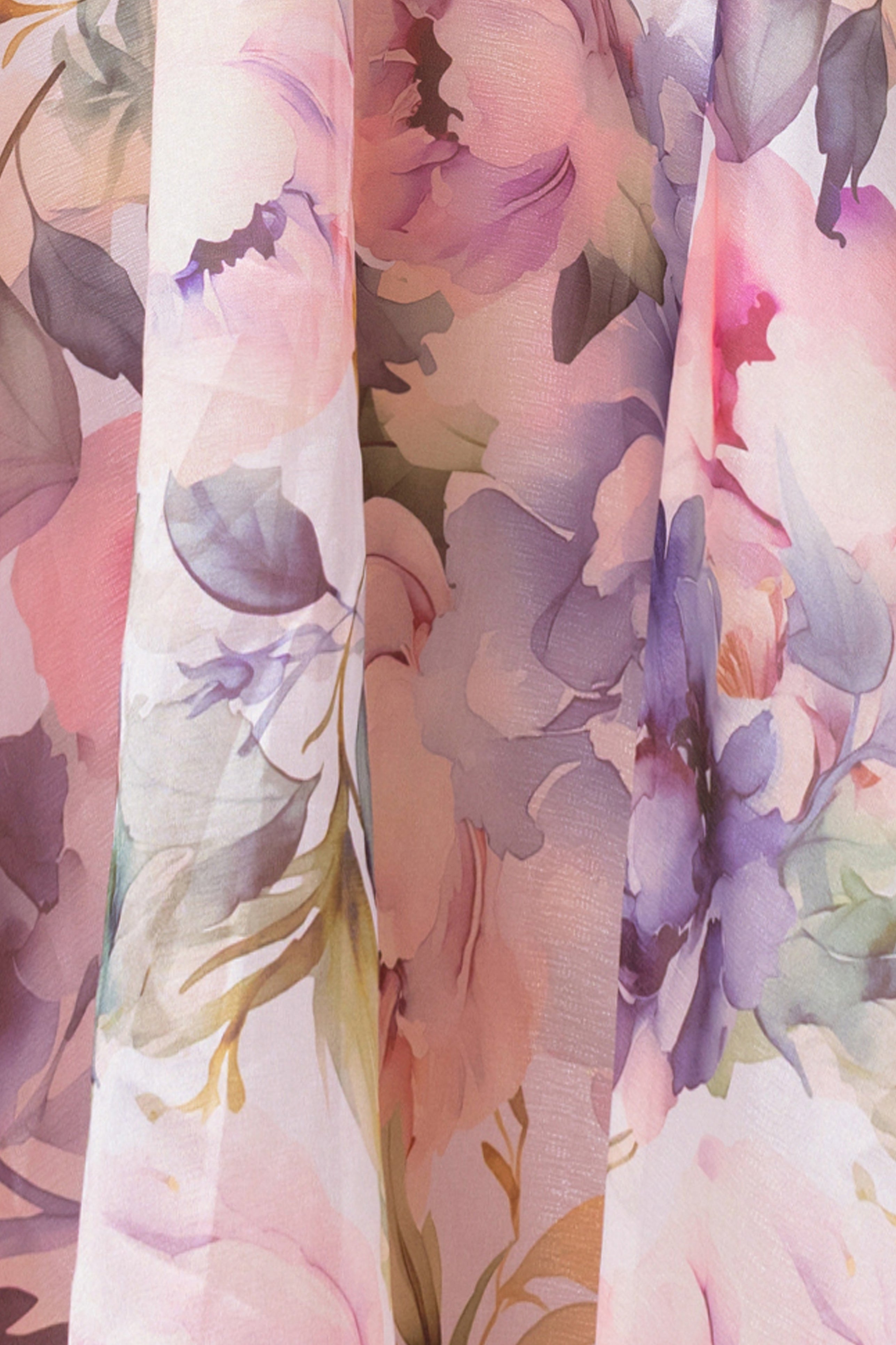 Petite "Serenity" Printed Organza Off-the-Shoulder Dress