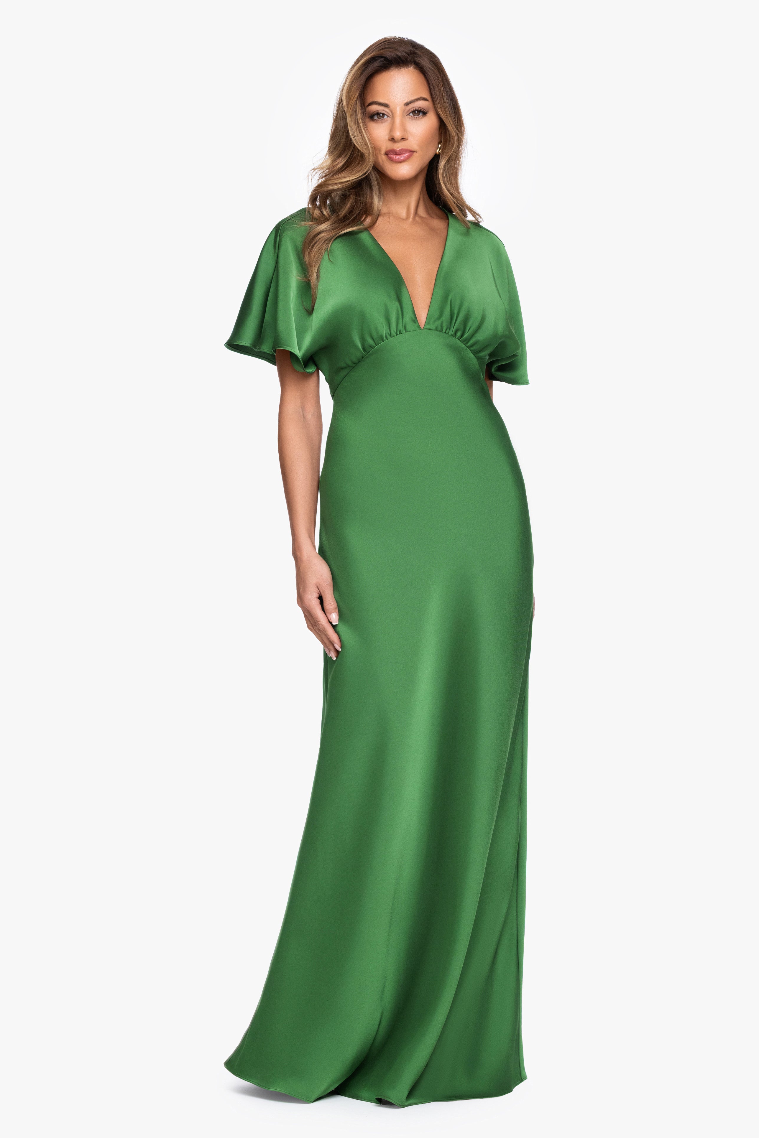 "Sheryl" Satin V-Neck Dress