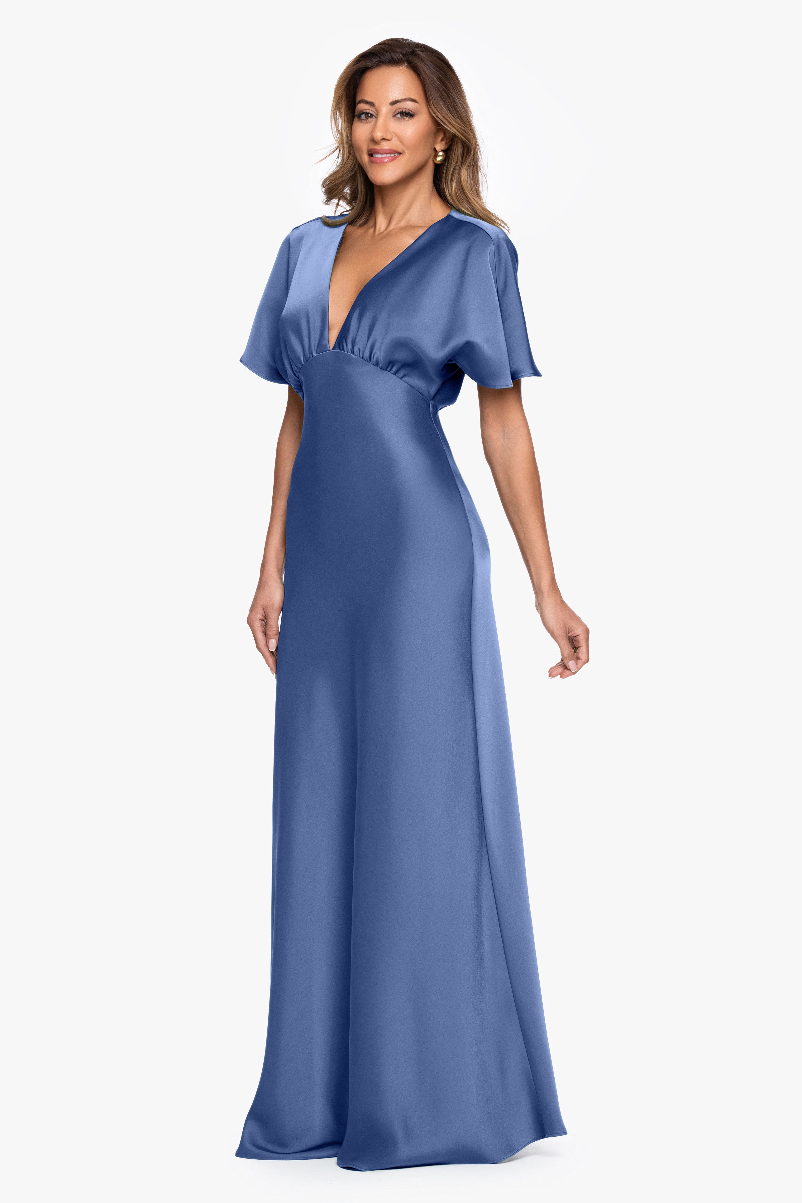 "Sheryl" Satin V-Neck Dress