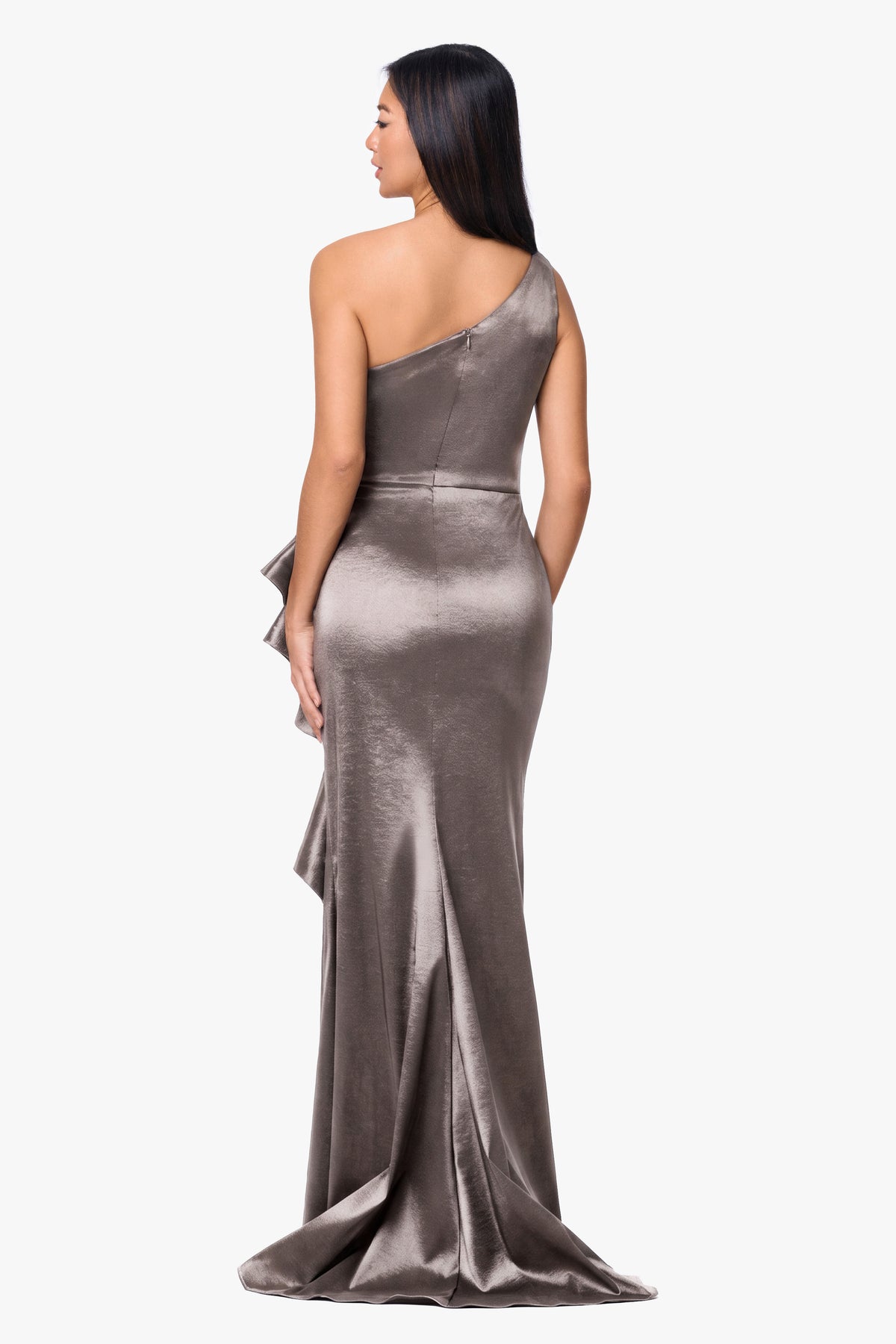 "Evangeline" Taffeta One Shoulder Dress