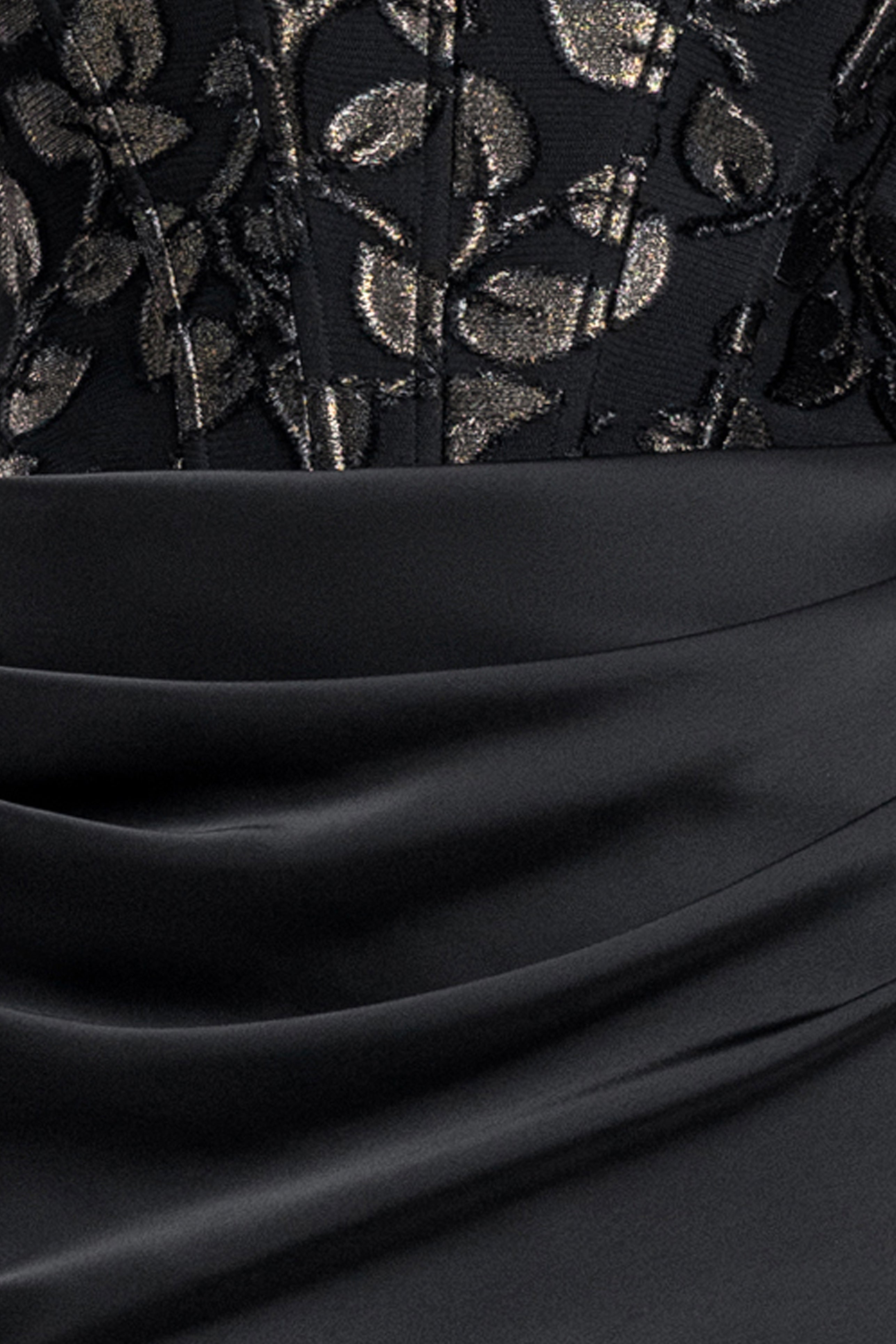 "Claudia" Clipped Burnout & Satin Skirt Dress