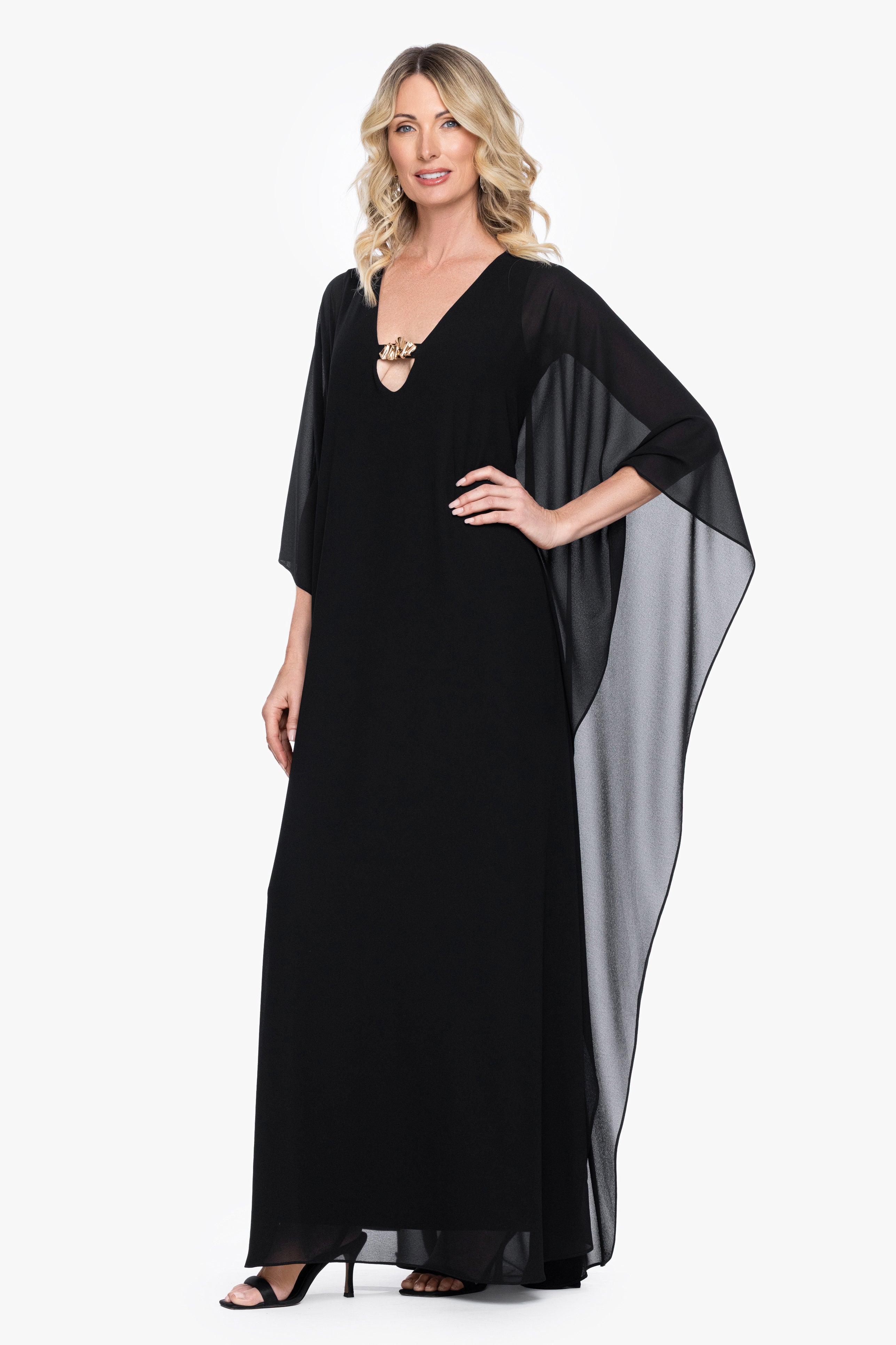 “Katherine” Souffle Chiffon Kaftan Dress
