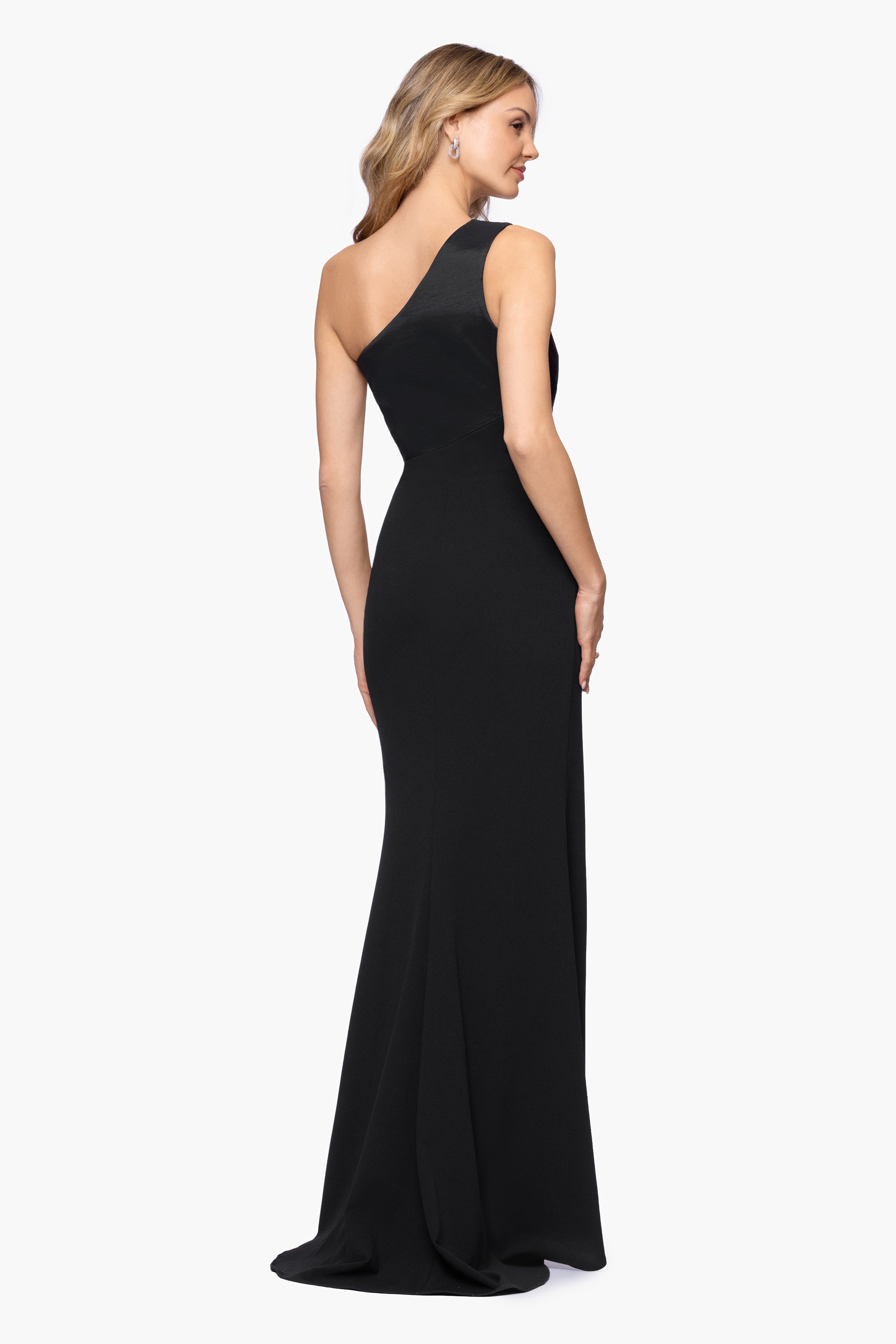 navy blue dress for baby girl One Shoulder Side Ruched Cocktail Dress main image 0