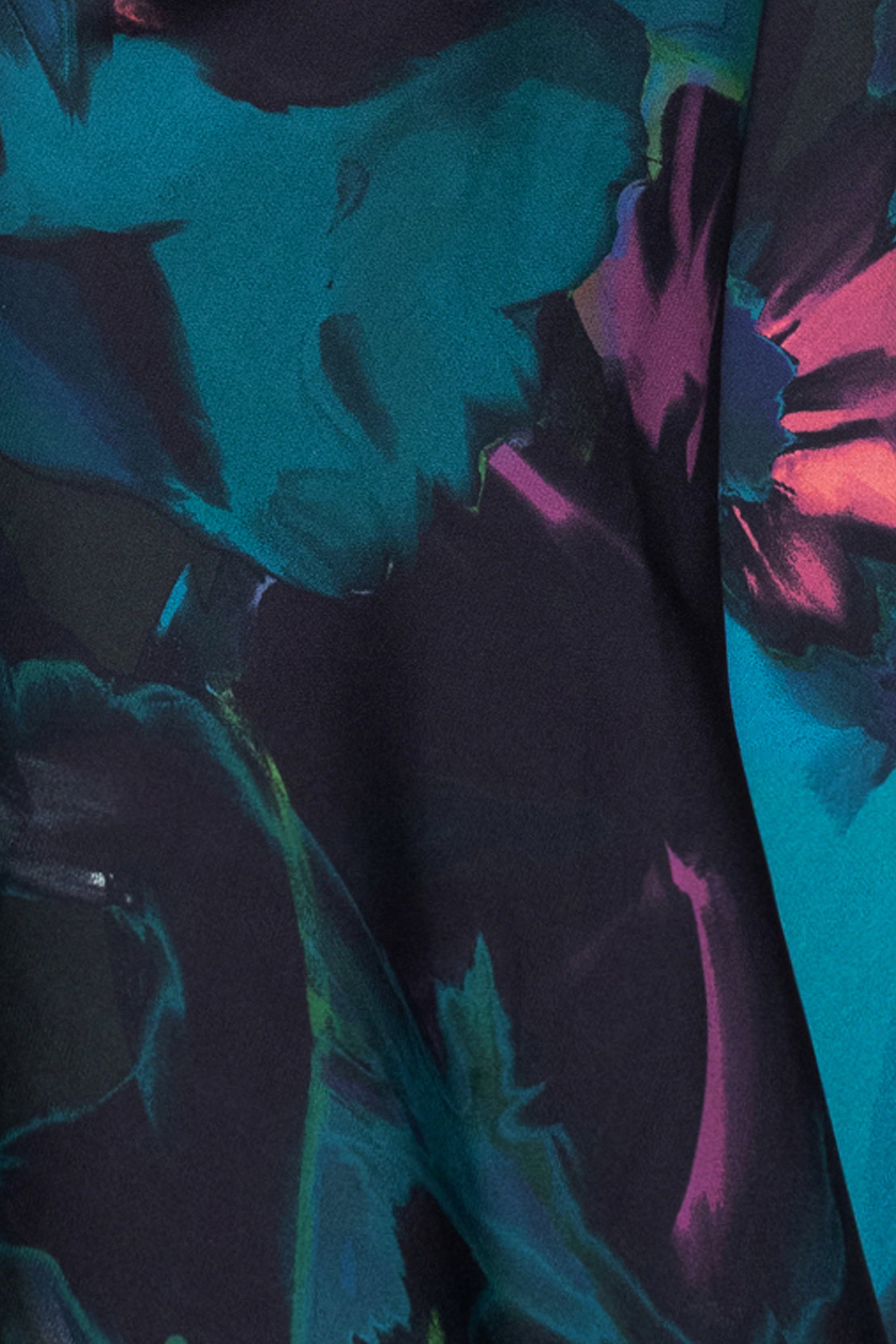 Petite "River" Printed Charmeuse Halter Dress