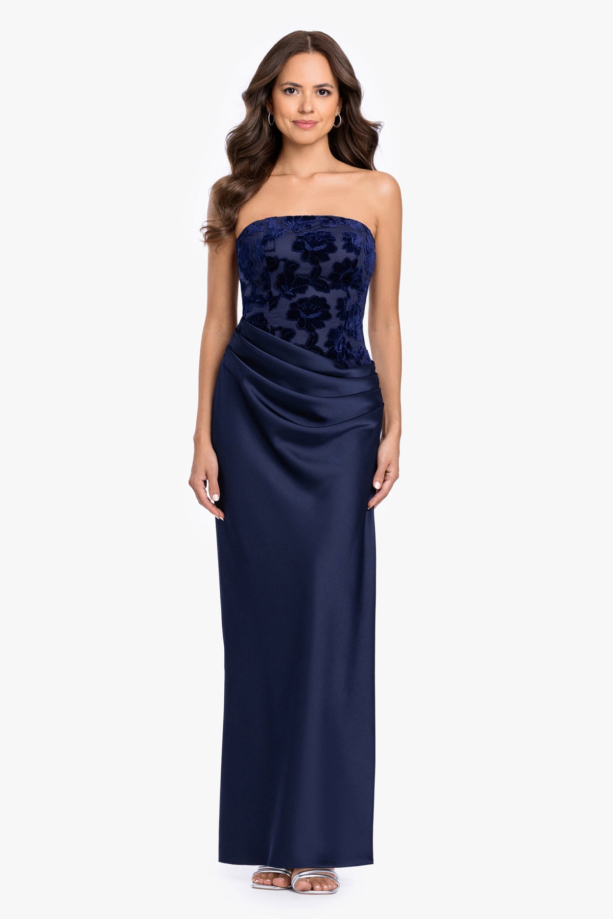 "Pippa" Velvet Embellished & Satin Skirt Dress