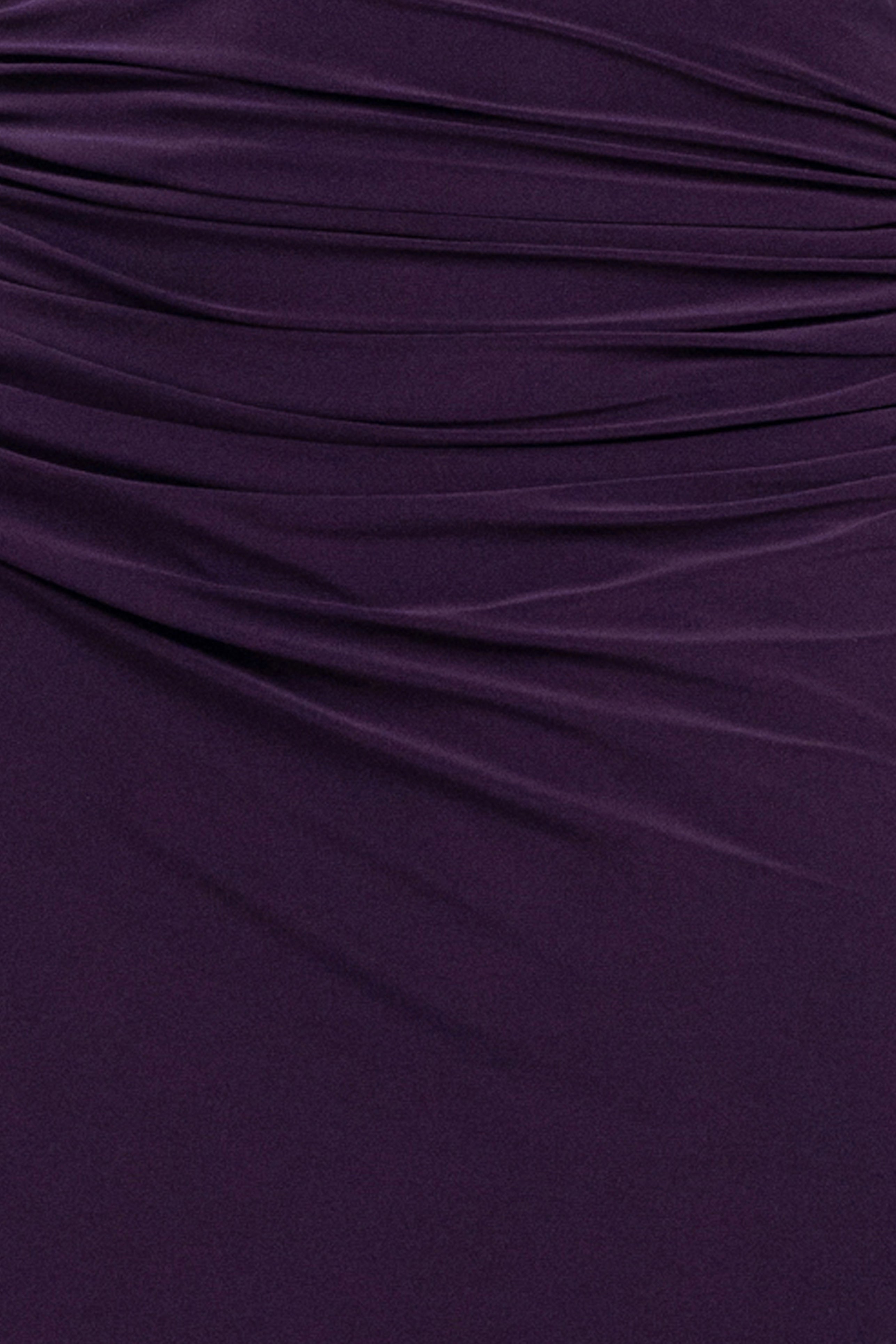 "Suki" Jersey Knit Mock Neck Beaded Dress