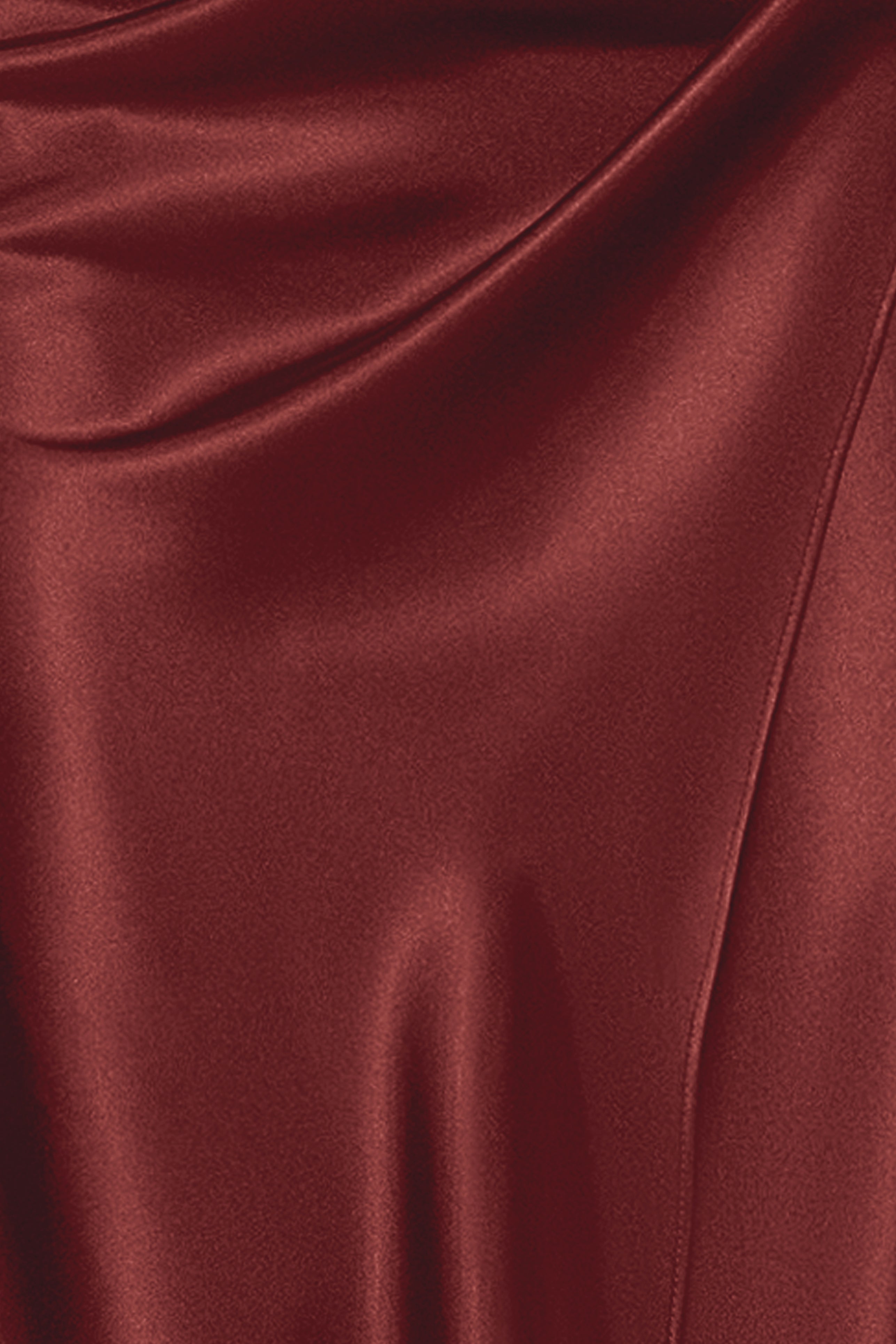 "Tatum" Satin Cowl Mock Neck Dress