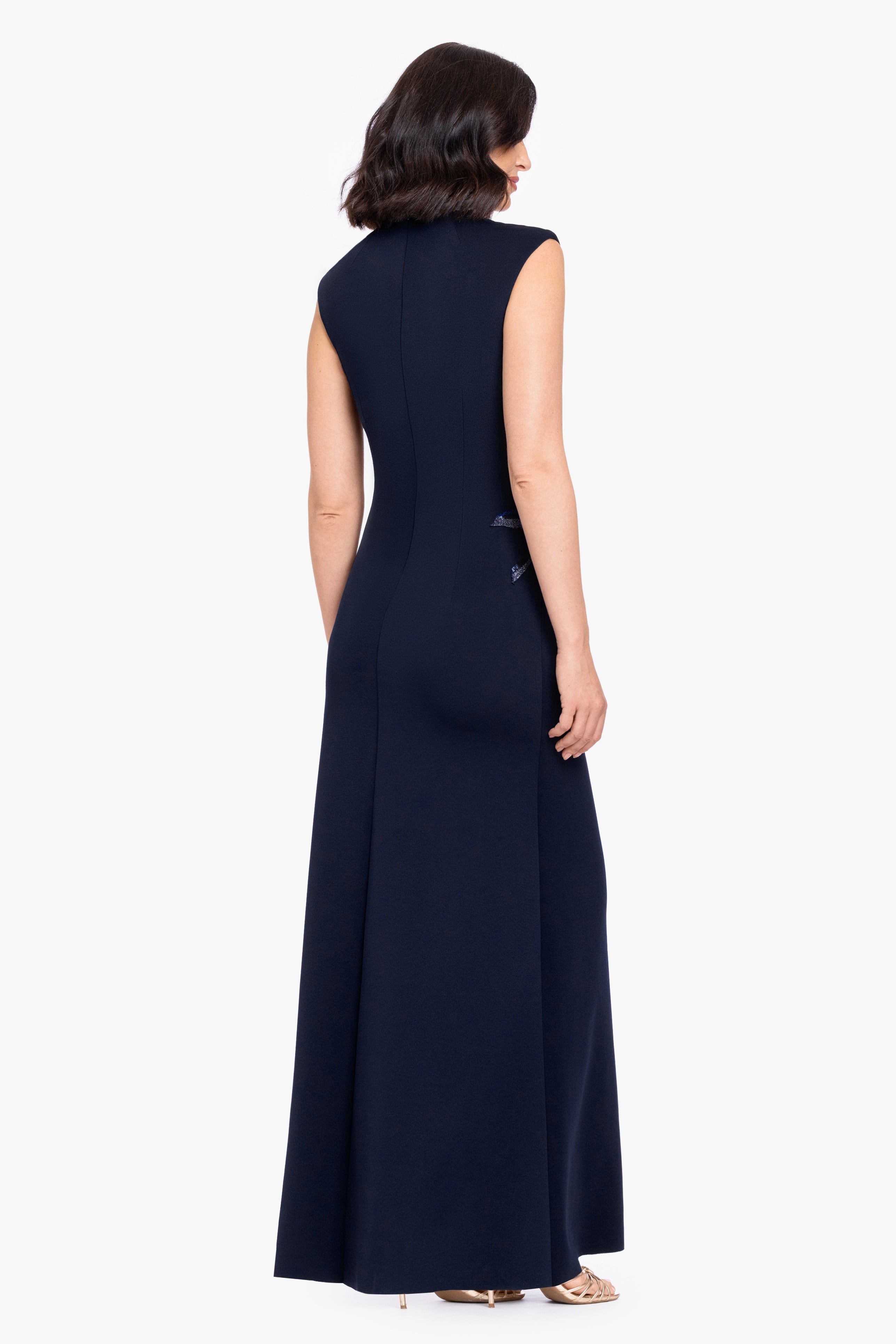 "Phoebe" Techno Scuba Flower Applique Dress
