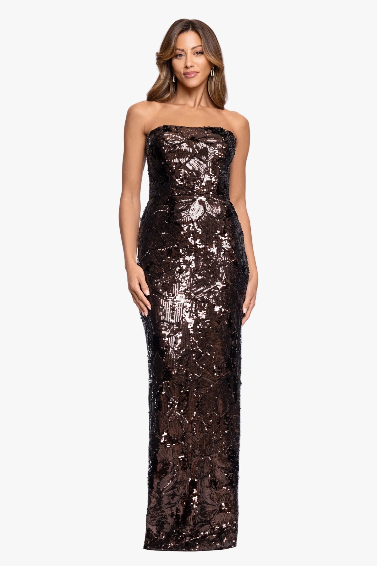 "Tyler" Heavy Sequin Strapless Dress