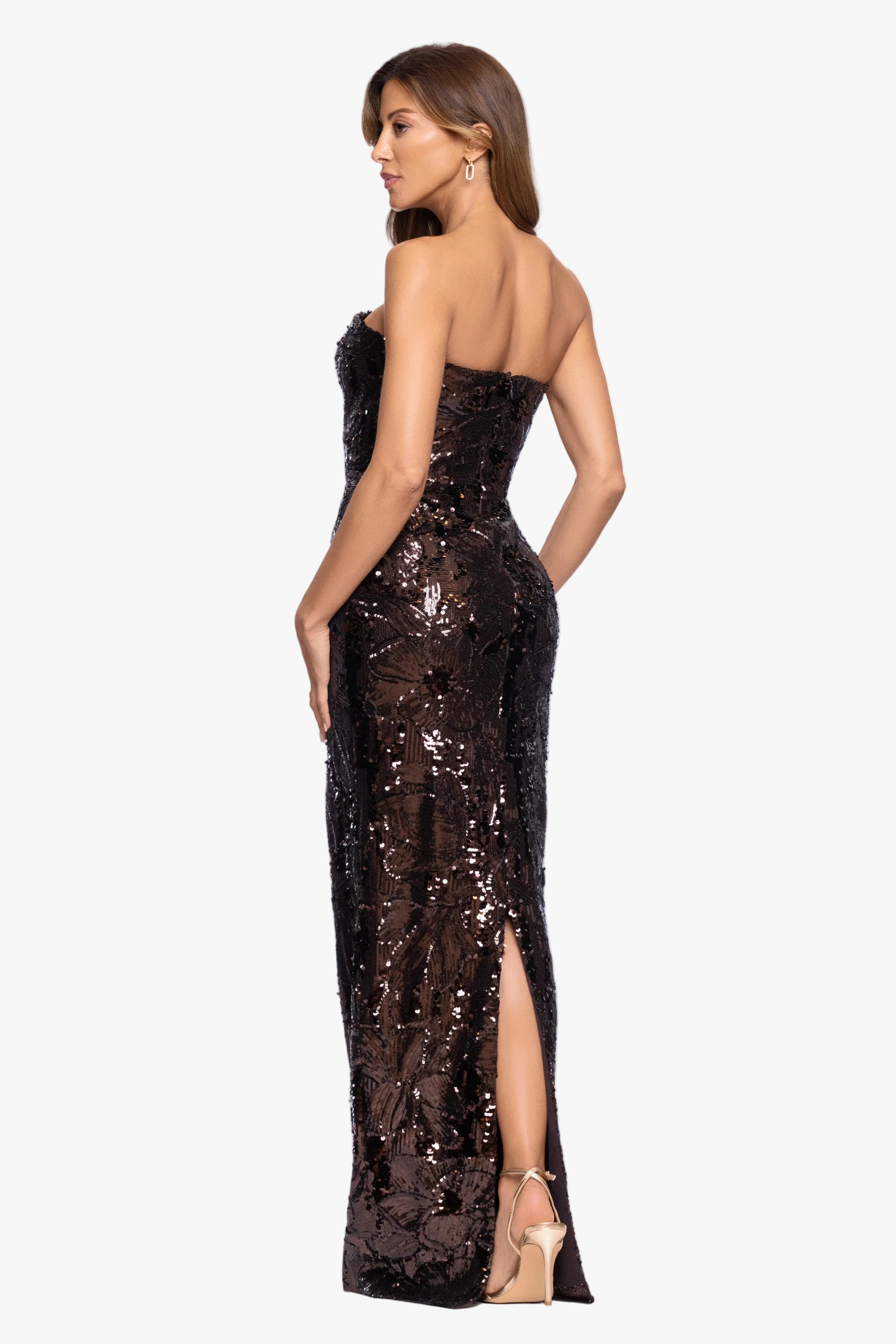 "Tyler" Heavy Sequin Strapless Dress
