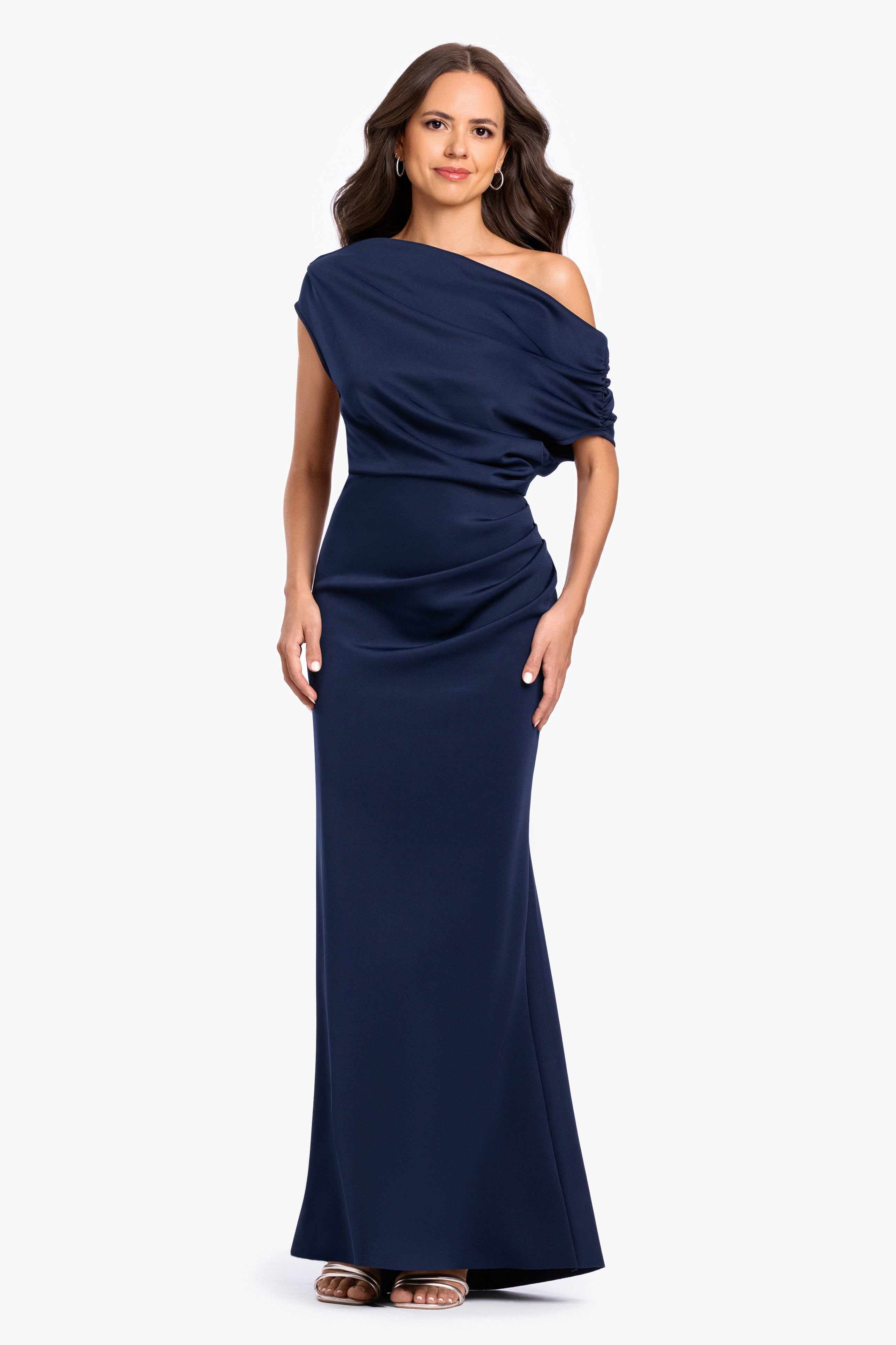 "Lillian" Techno Scuba Ruched Dress