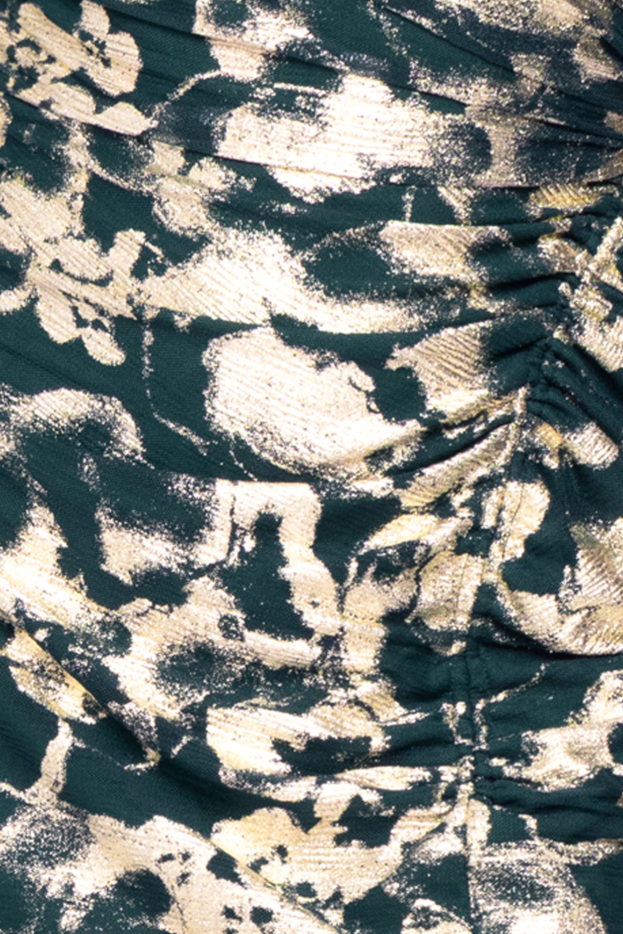 "Lauren" Foil Mesh Off The Shoulder Ruched Dress