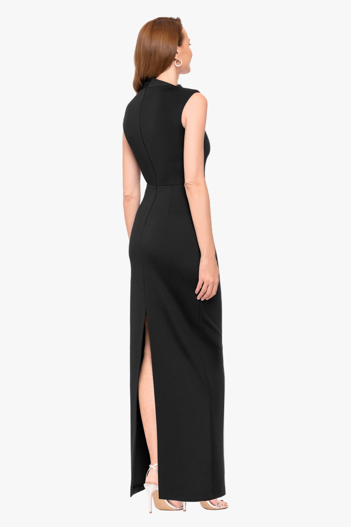 "Mitch" Techno Scuba Asymmetrical Neckline Dress