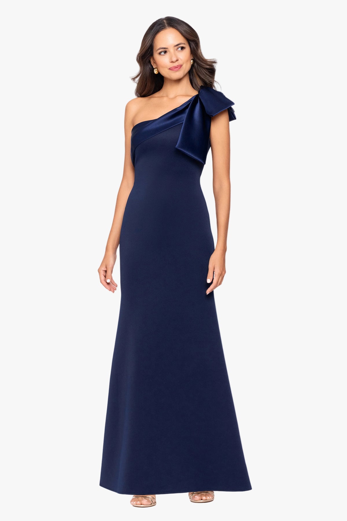 "Jeannie" Techno Scuba & Satin Bow Dress