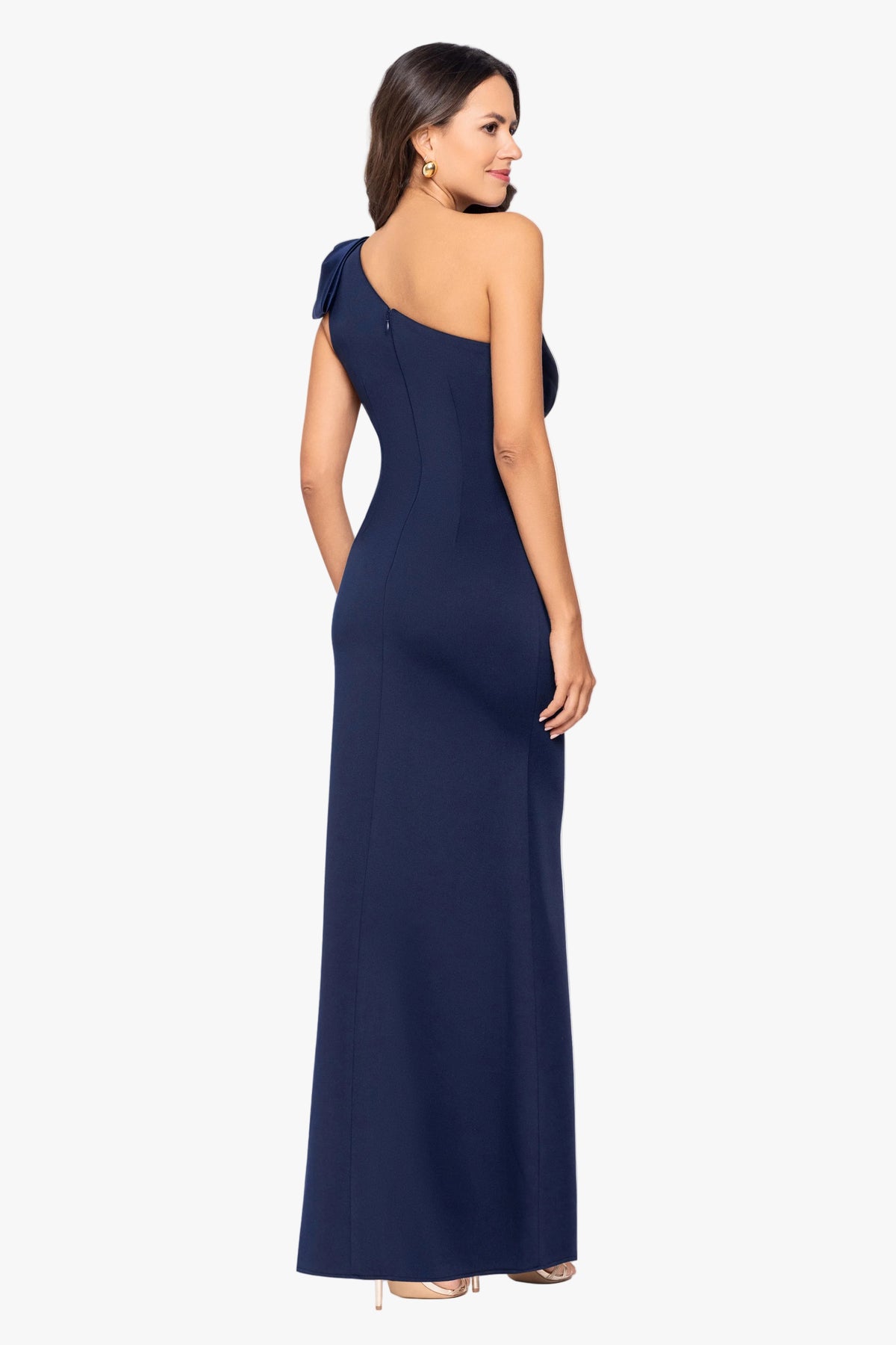 "Jeannie" Techno Scuba & Satin Bow Dress