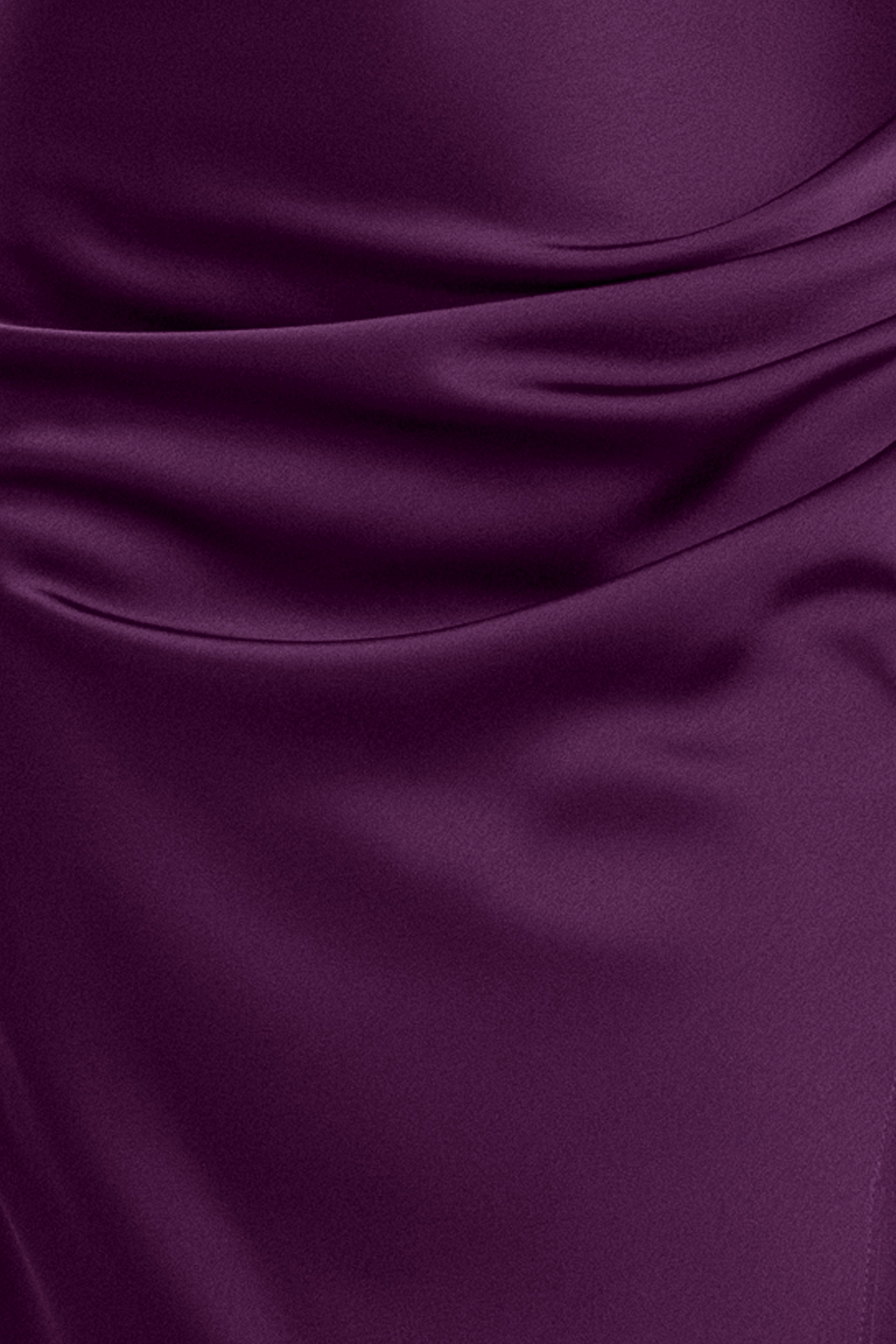 “Hailey” Double Satin Off The Shoulder Ruched Dress