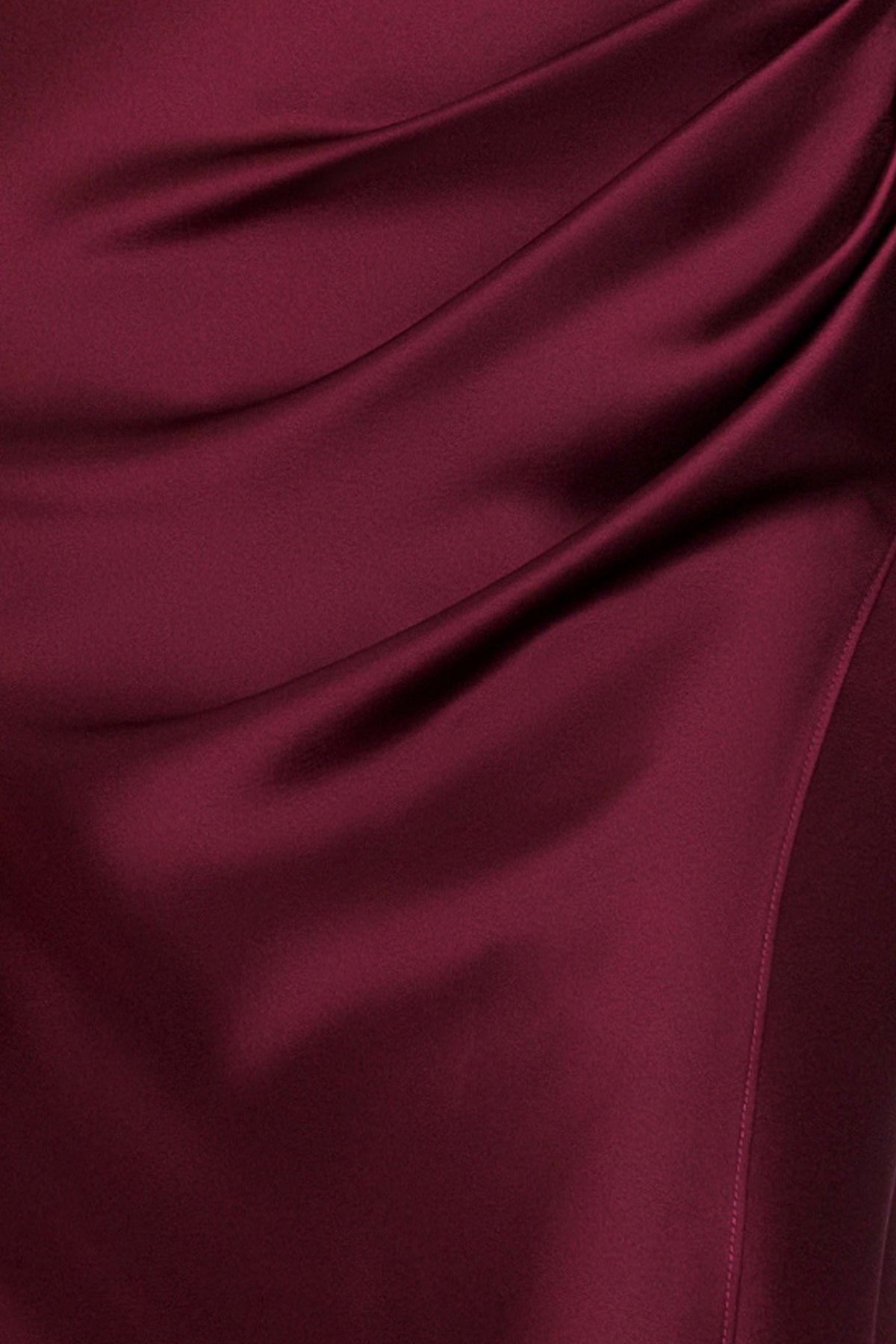 Petite “Hailey” Double Faced Satin Off The Shoulder Ruched Dress